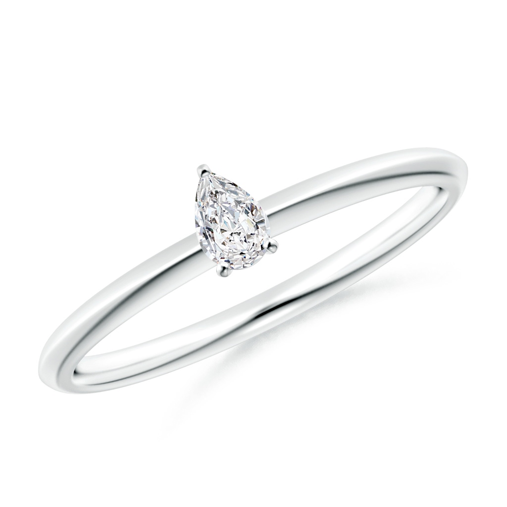 4x2.5mm HSI2 Pear-Shaped Diamond Knife-Edge Shank Engagement Ring in White Gold