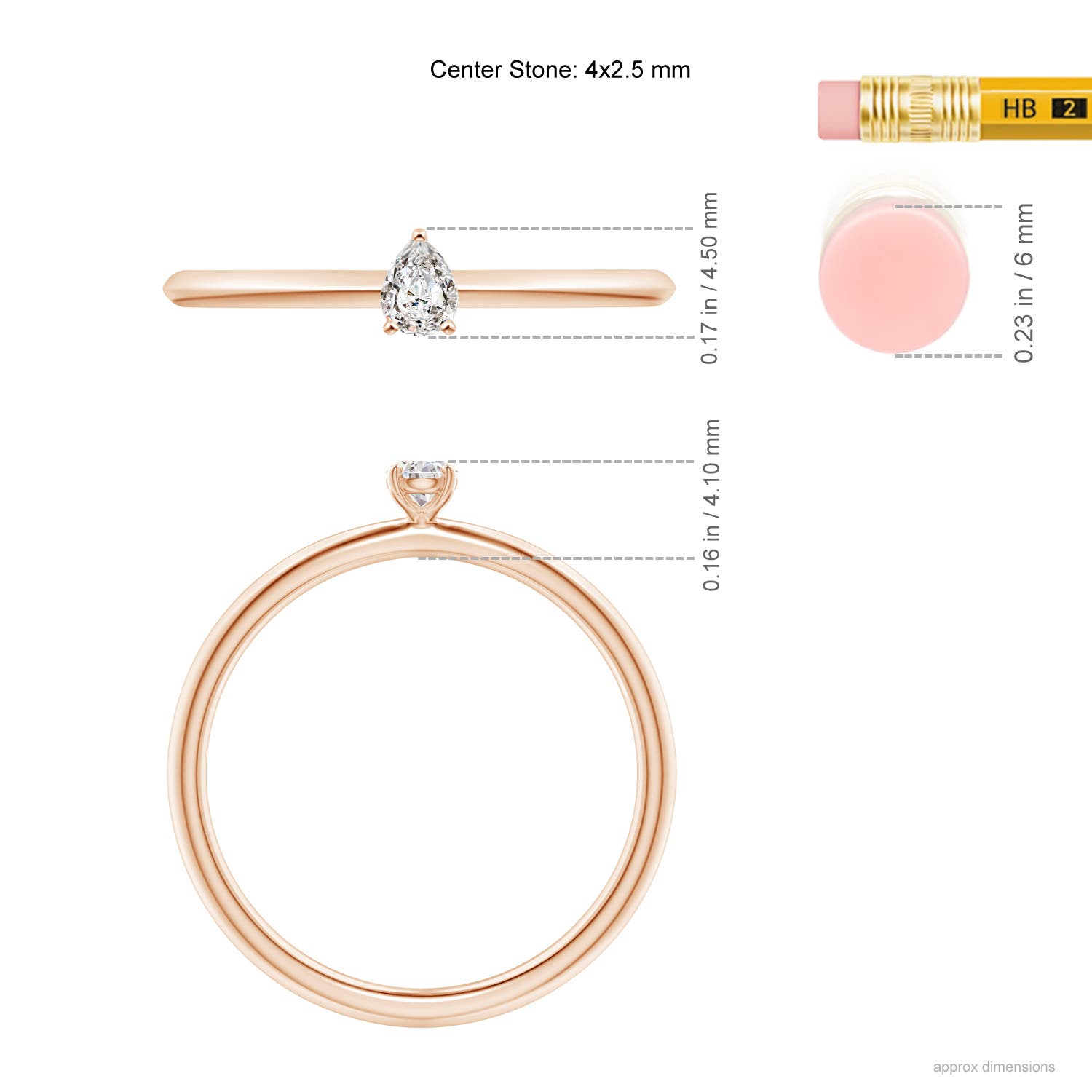 I-J, I1-I2 / 0.18 CT / 14 KT Rose Gold