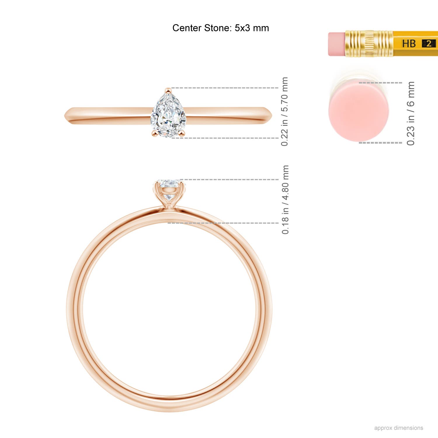 G, VS2 / 0.2 CT / 14 KT Rose Gold