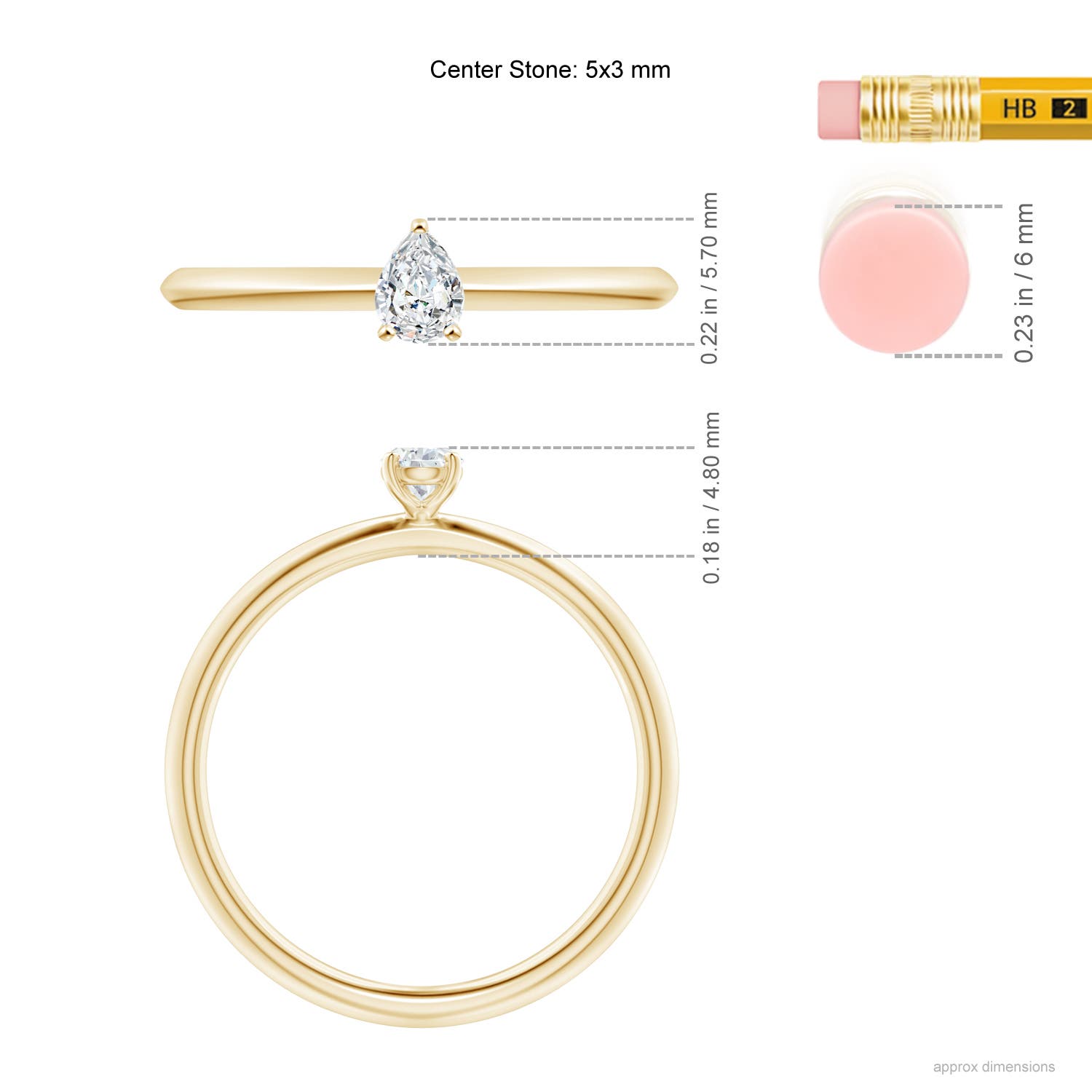 G, VS2 / 0.2 CT / 14 KT Yellow Gold