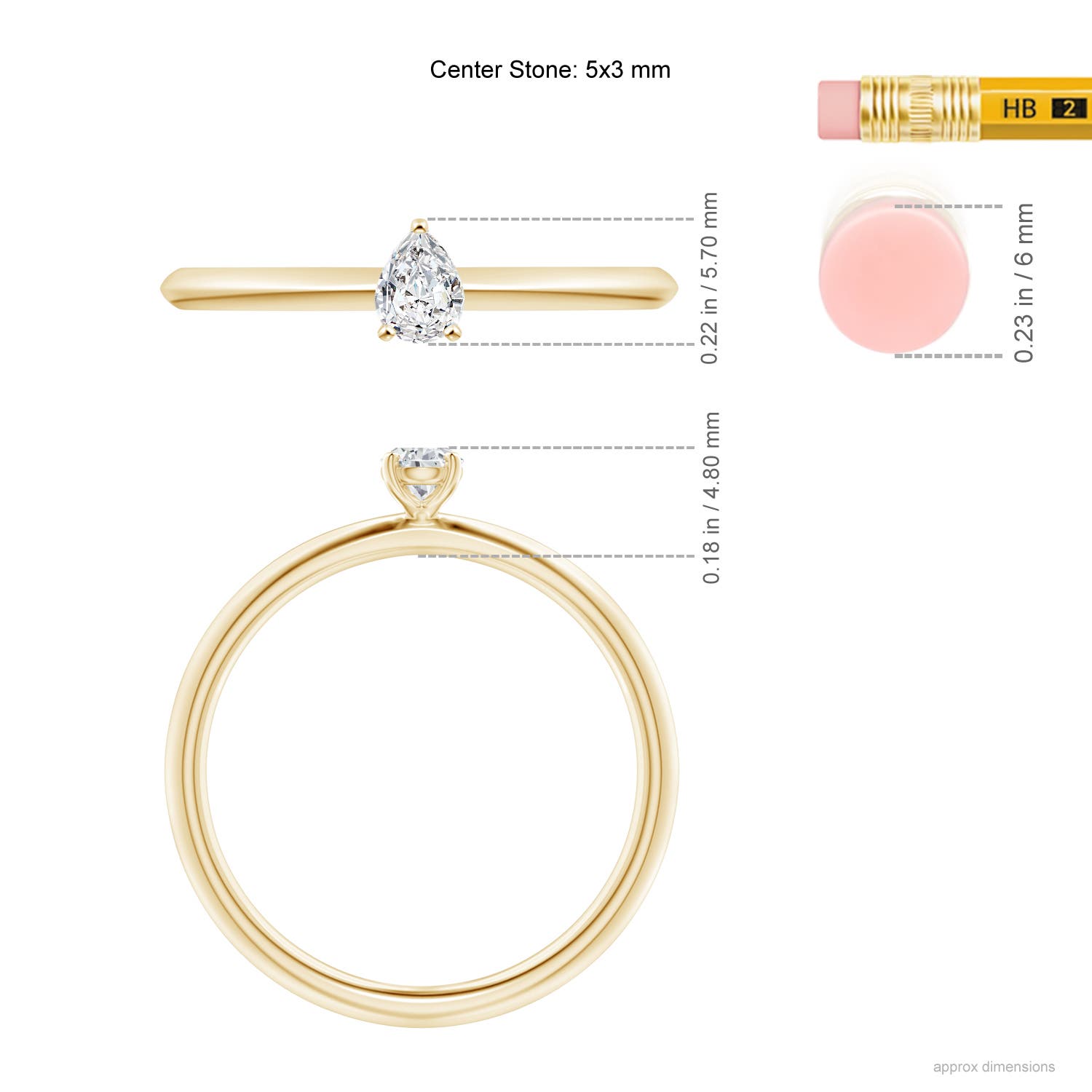 H, SI2 / 0.2 CT / 14 KT Yellow Gold