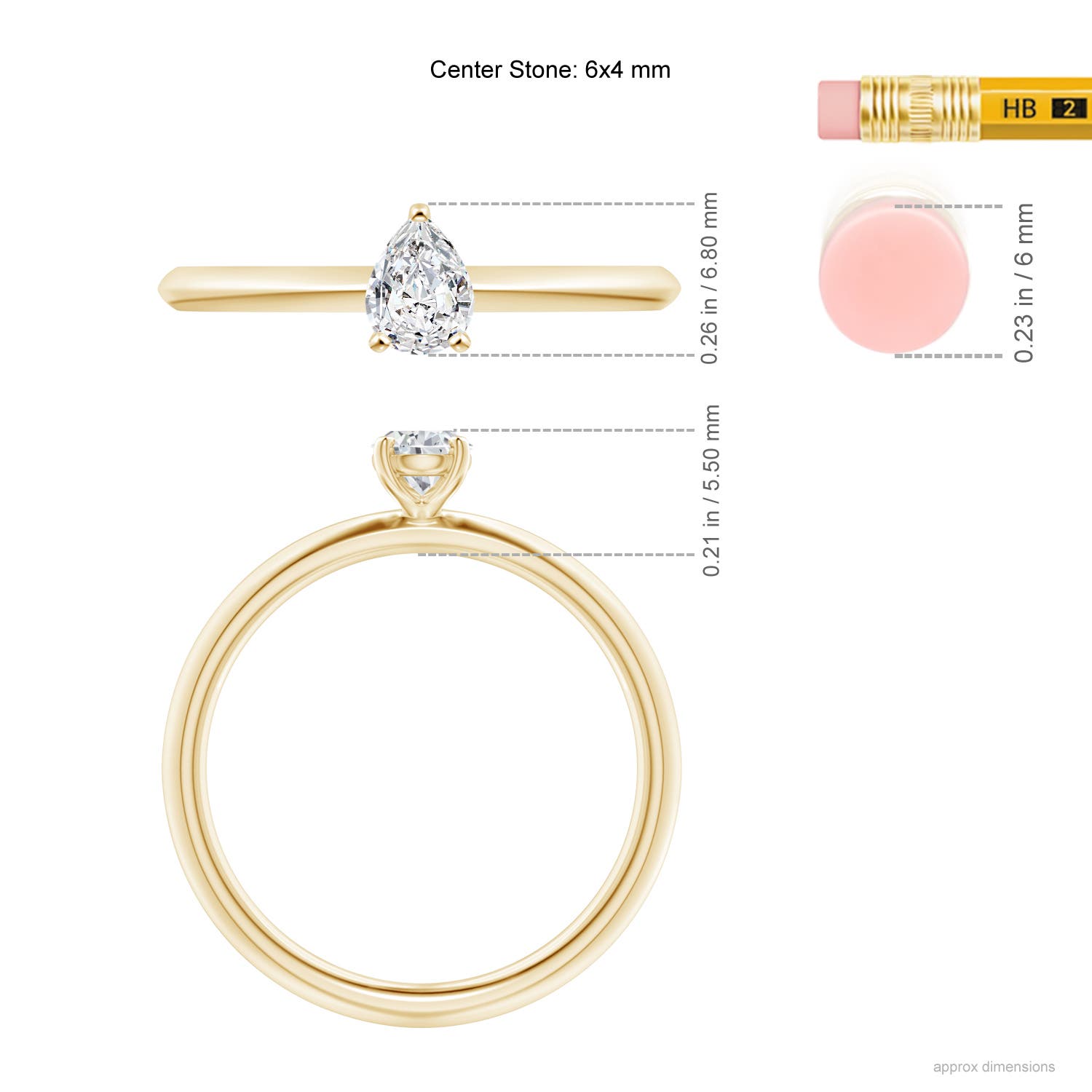 H, SI2 / 0.4 CT / 14 KT Yellow Gold