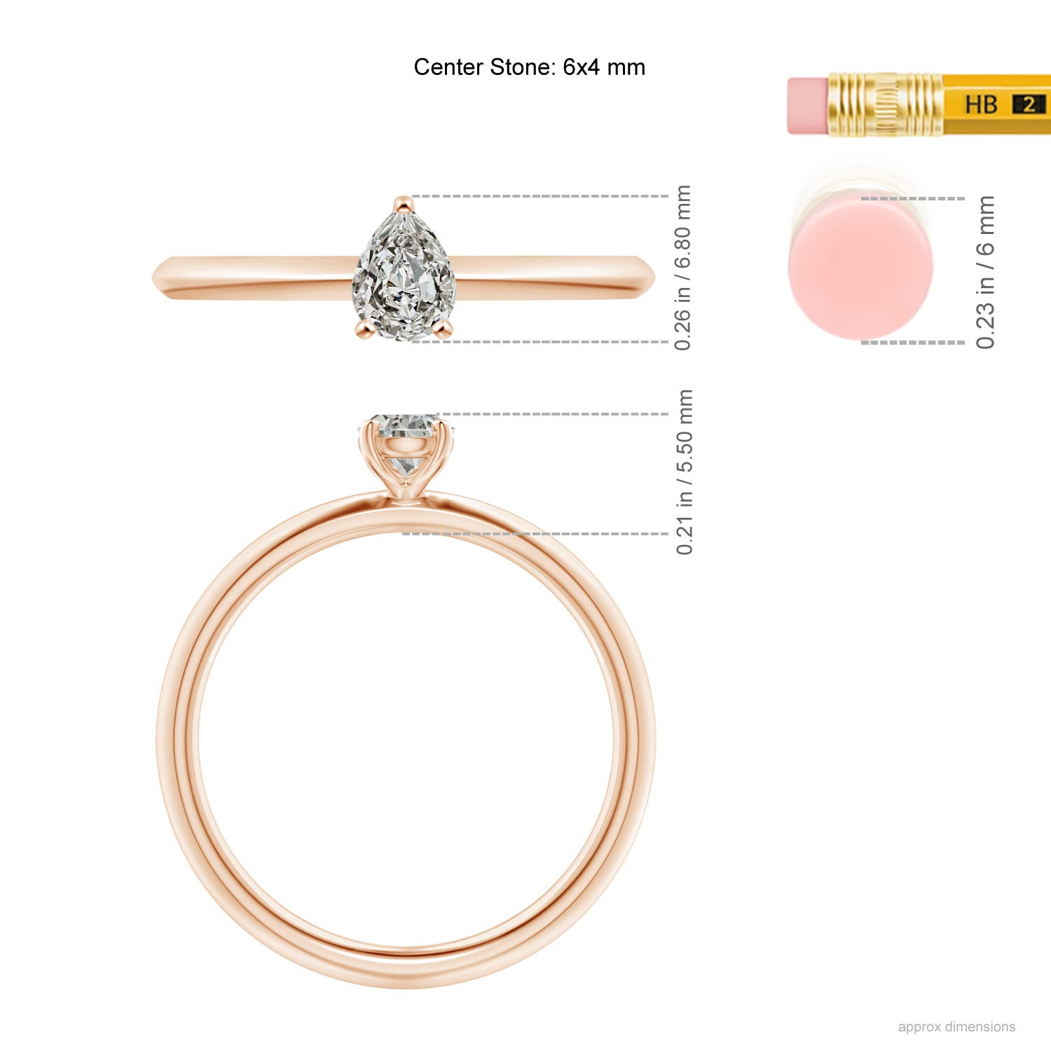 K, I3 / 0.4 CT / 14 KT Rose Gold