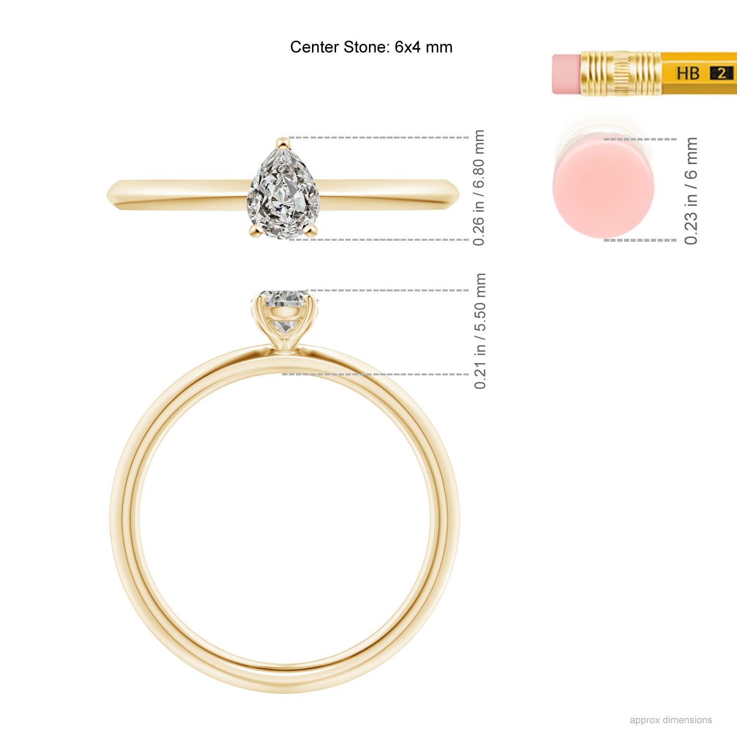 K, I3 / 0.4 CT / 14 KT Yellow Gold