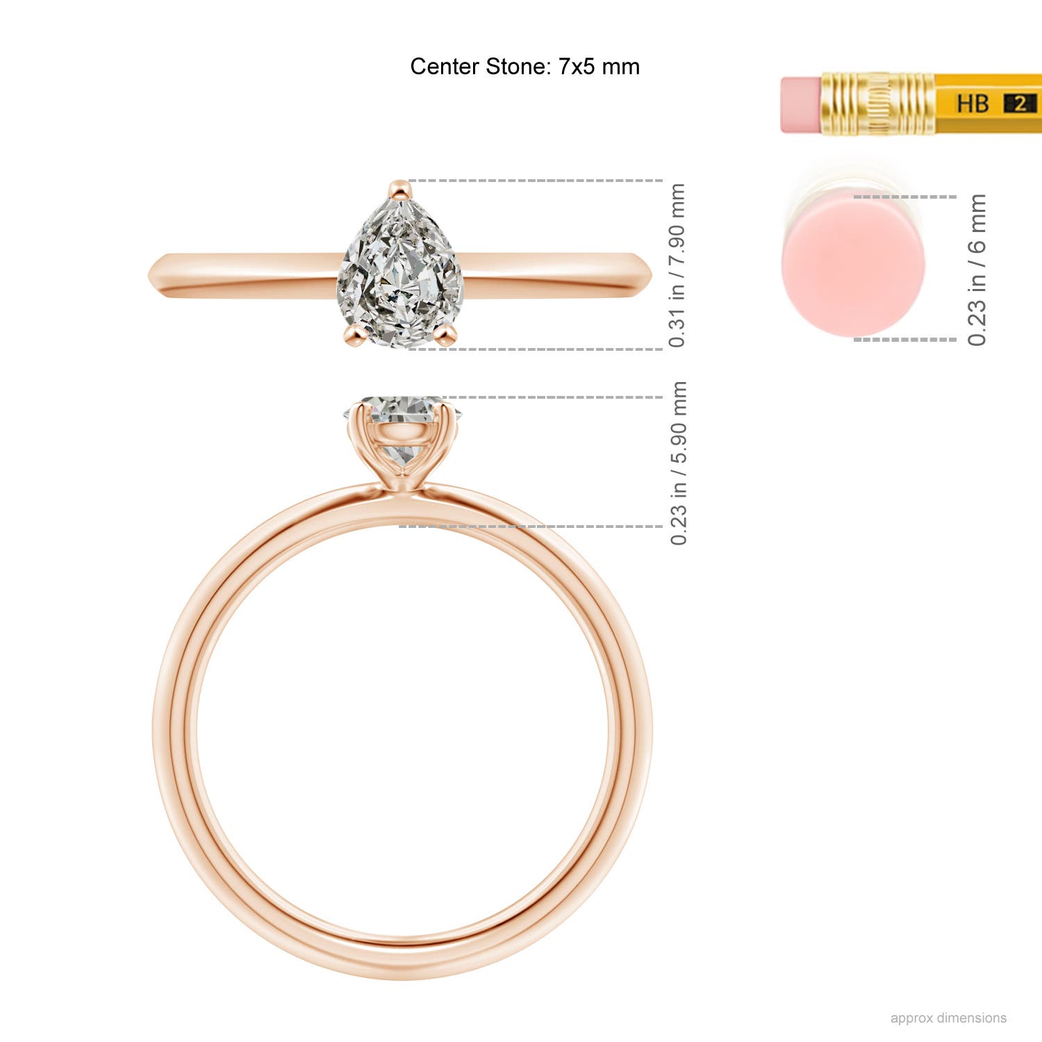 K, I3 / 0.71 CT / 14 KT Rose Gold