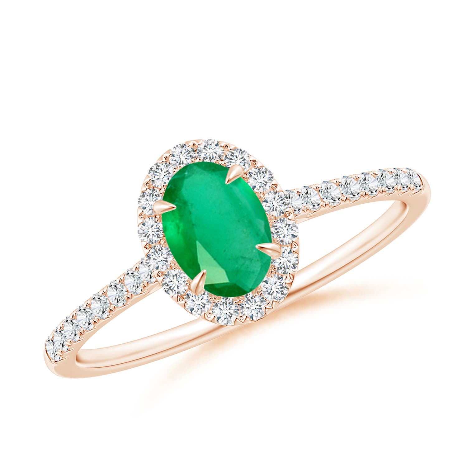 A - Emerald / 0.64 CT / 14 KT Rose Gold