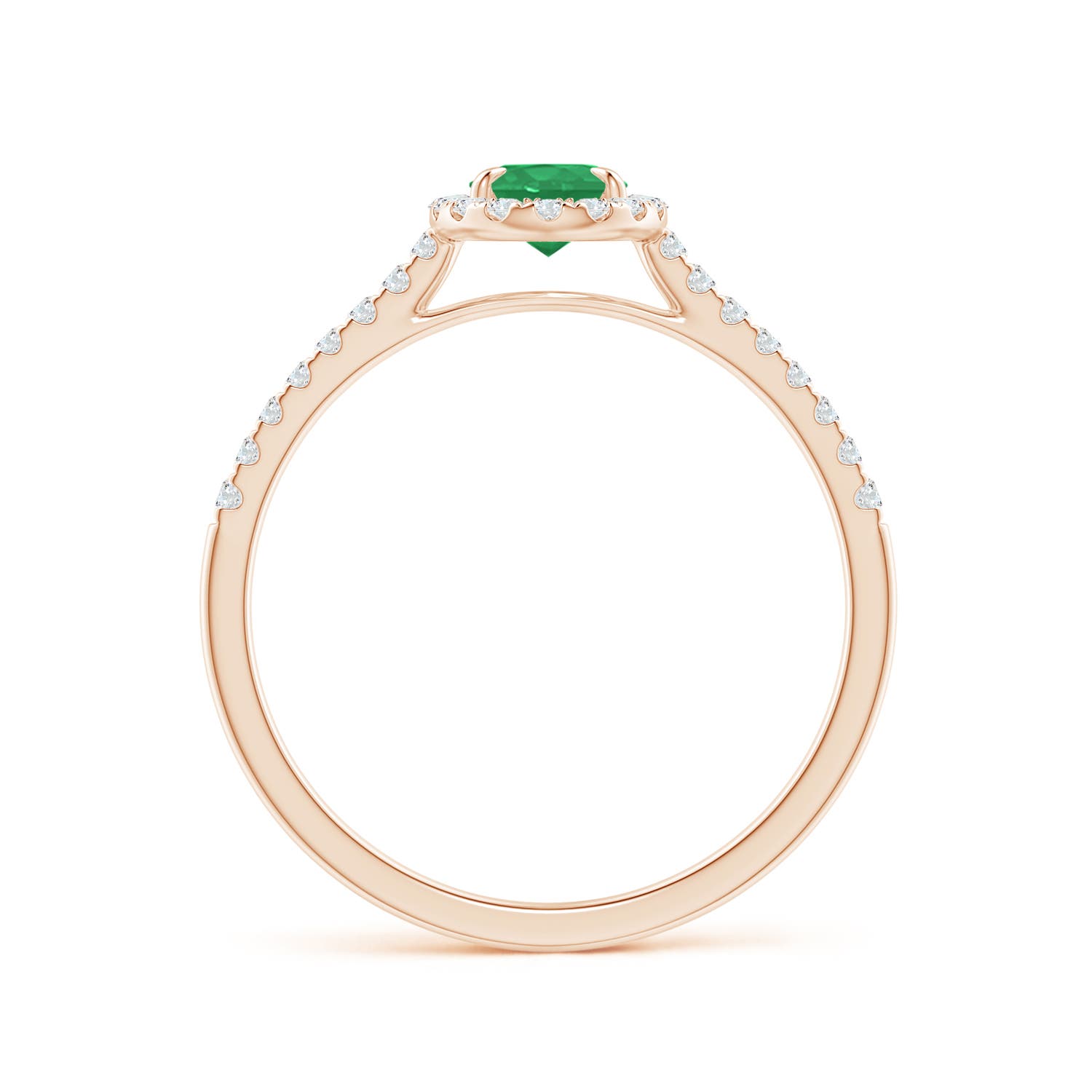 A - Emerald / 0.64 CT / 14 KT Rose Gold