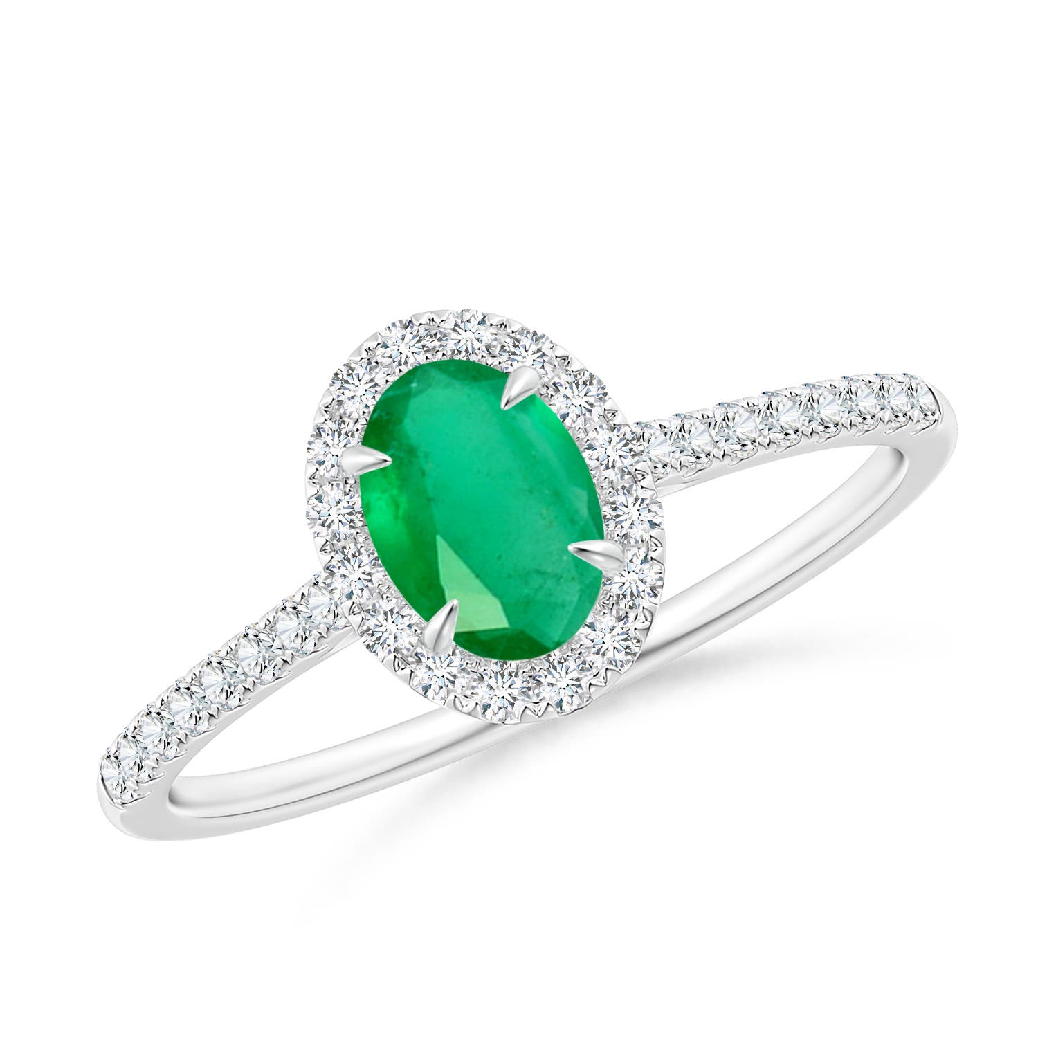 A - Emerald / 0.64 CT / 14 KT White Gold