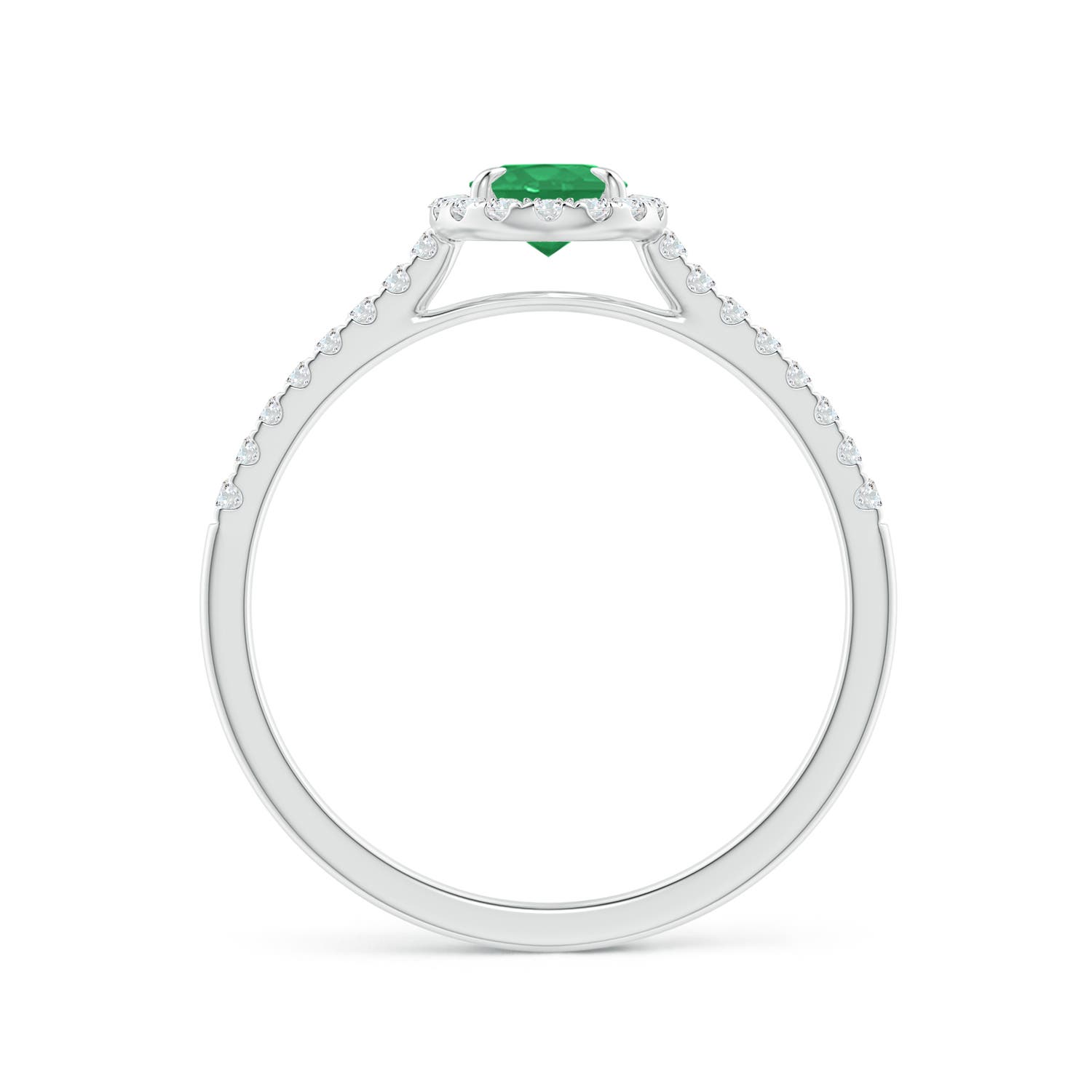 A - Emerald / 0.64 CT / 14 KT White Gold