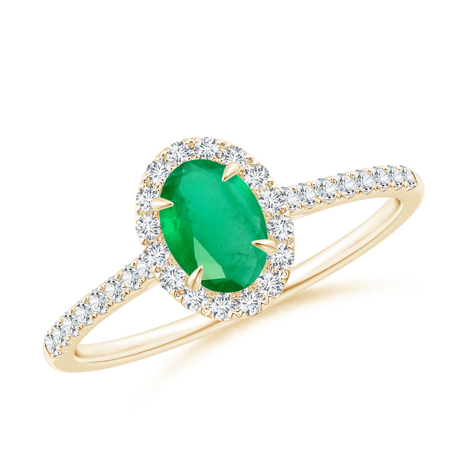 A - Emerald / 0.64 CT / 14 KT Yellow Gold