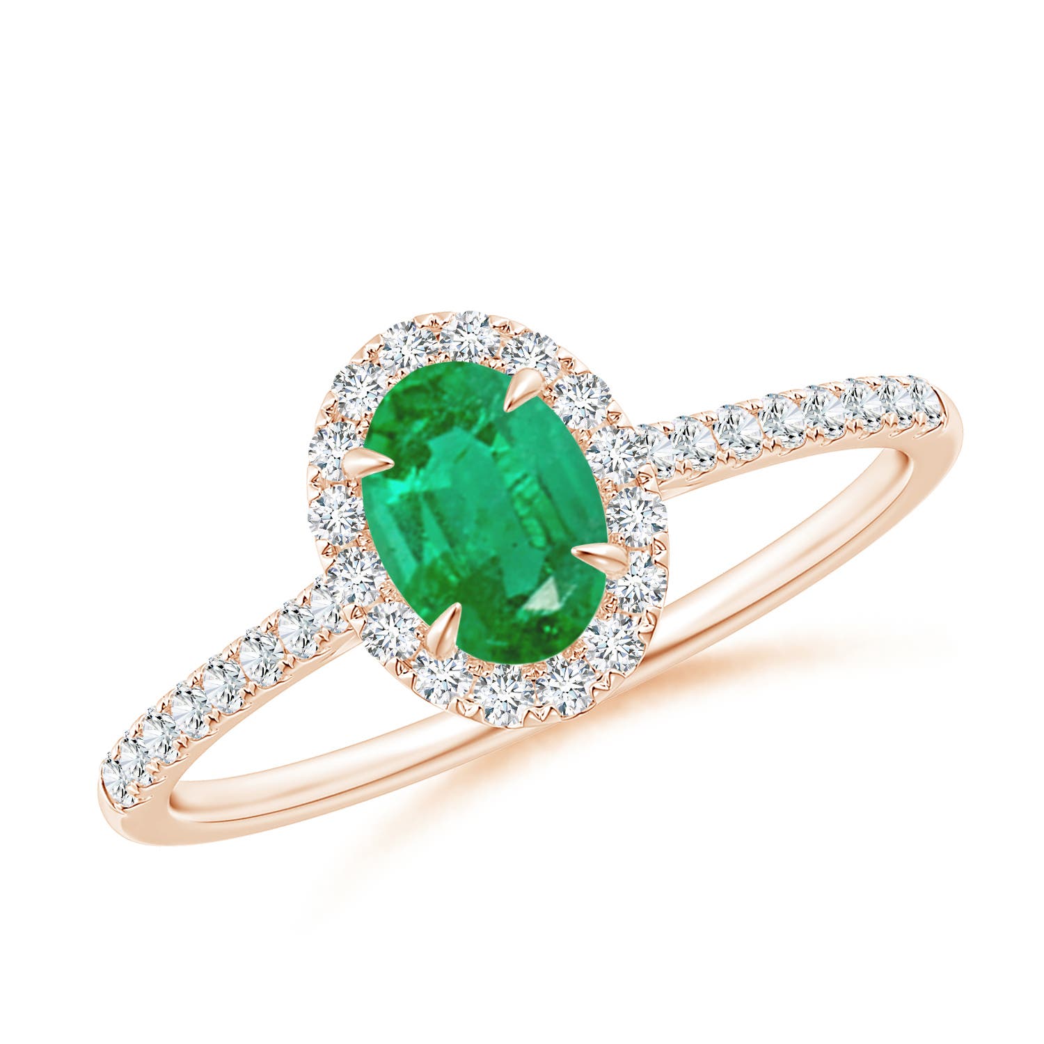 AA - Emerald / 0.64 CT / 14 KT Rose Gold