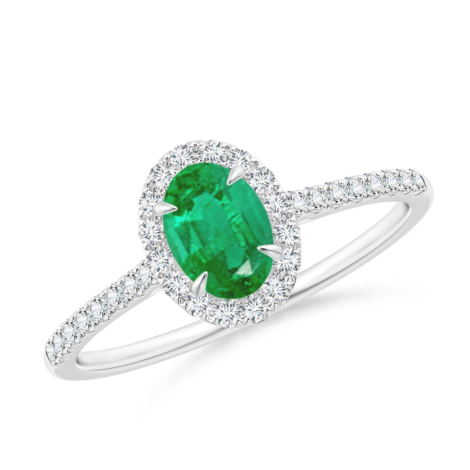 AA - Emerald / 0.64 CT / 14 KT White Gold