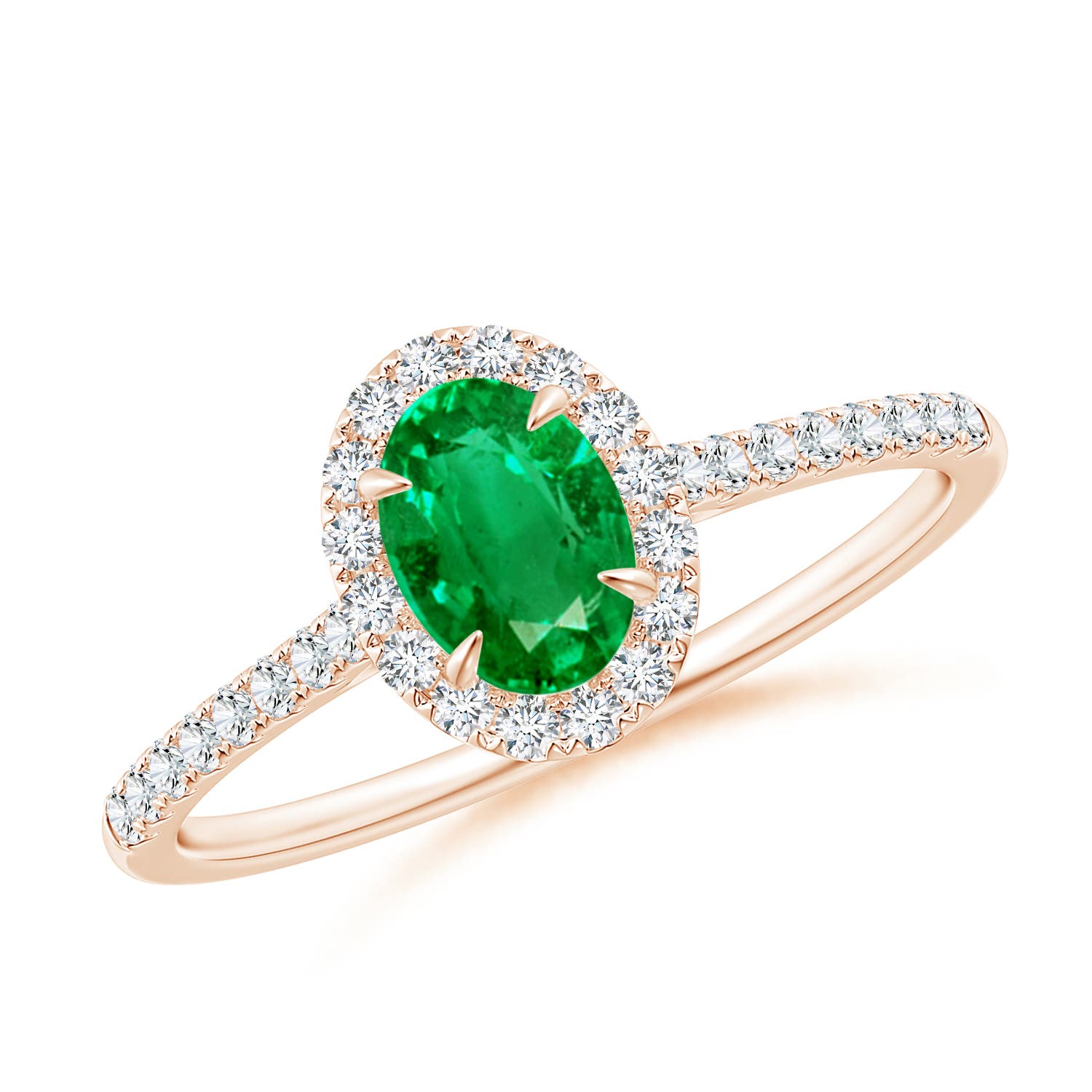 AAA - Emerald / 0.64 CT / 14 KT Rose Gold