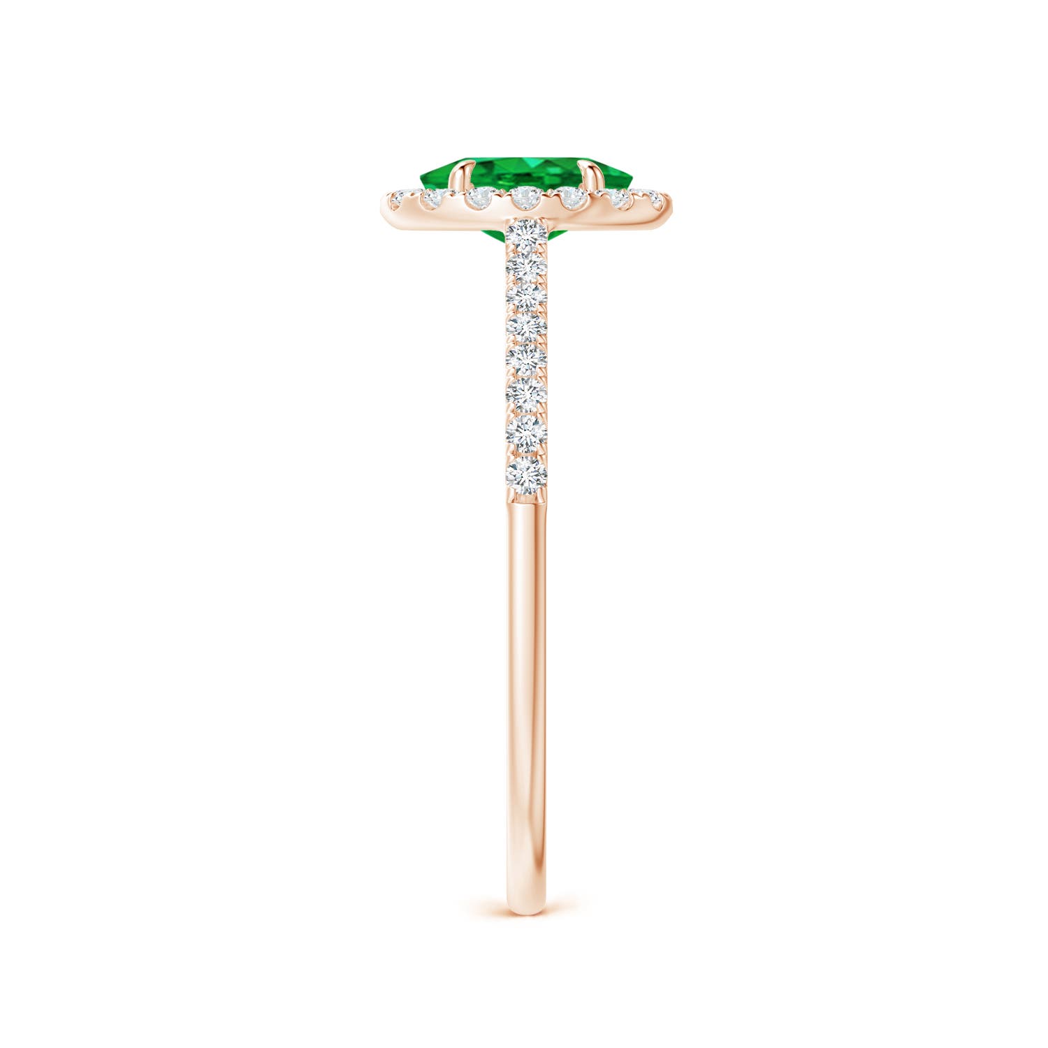 AAA - Emerald / 0.64 CT / 14 KT Rose Gold