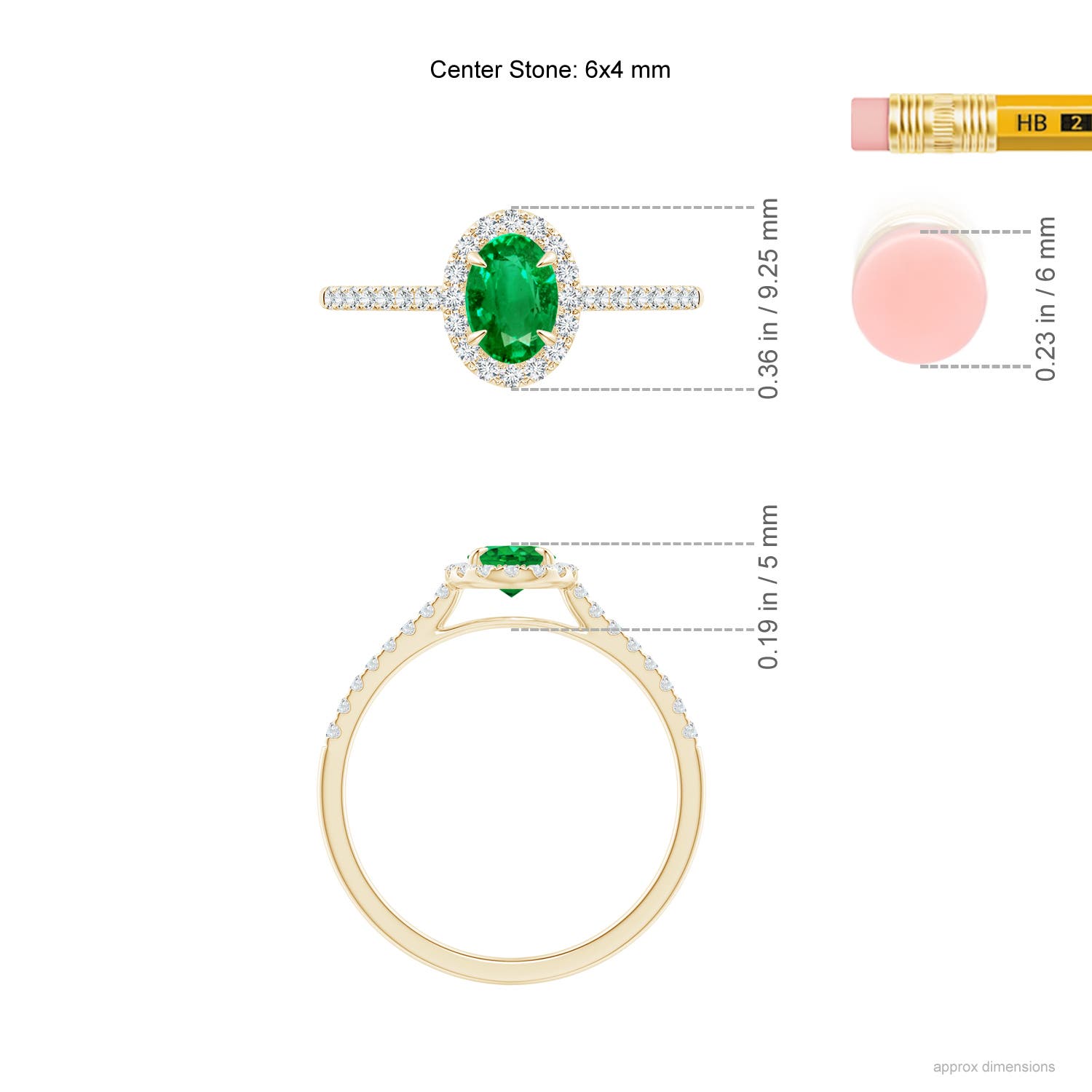 AAA - Emerald / 0.64 CT / 14 KT Yellow Gold