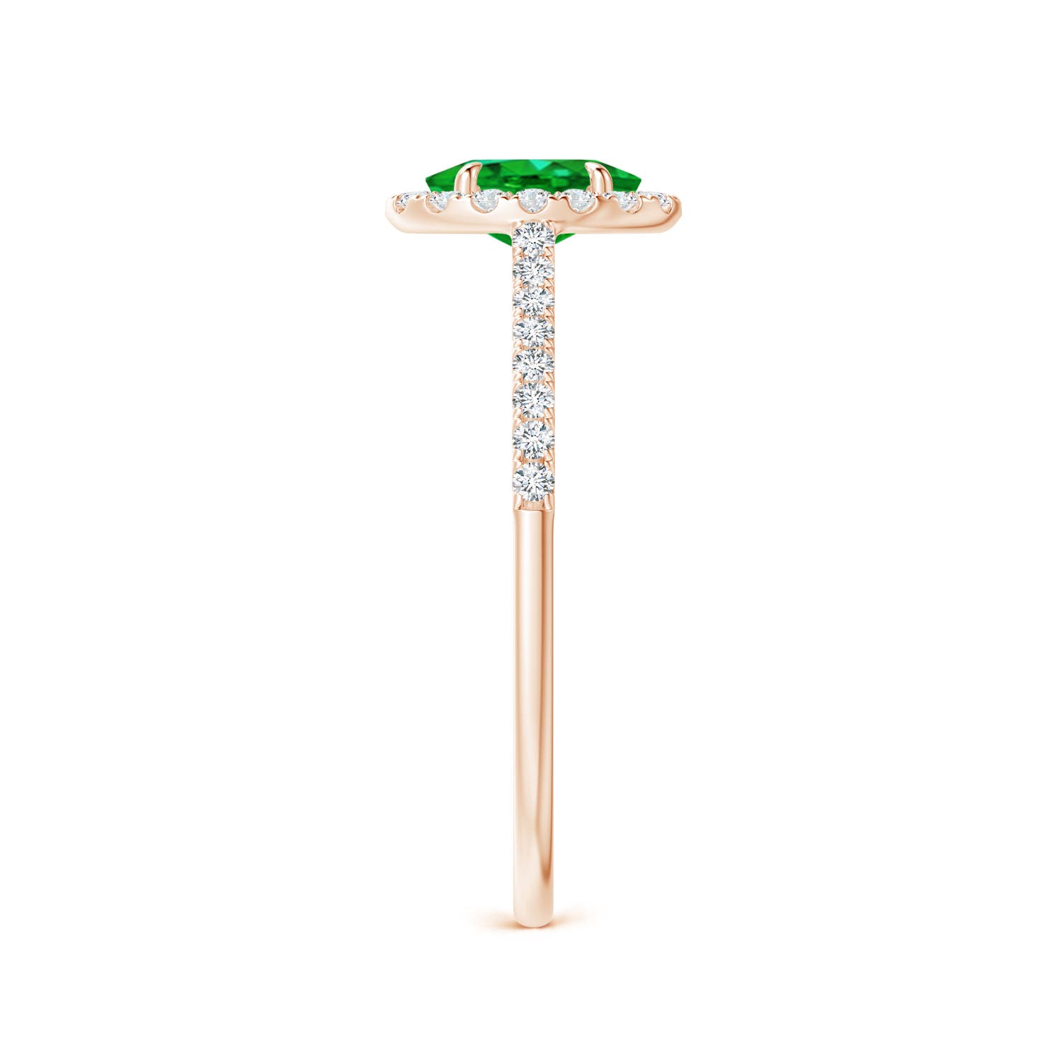 AAAA - Emerald / 0.64 CT / 14 KT Rose Gold