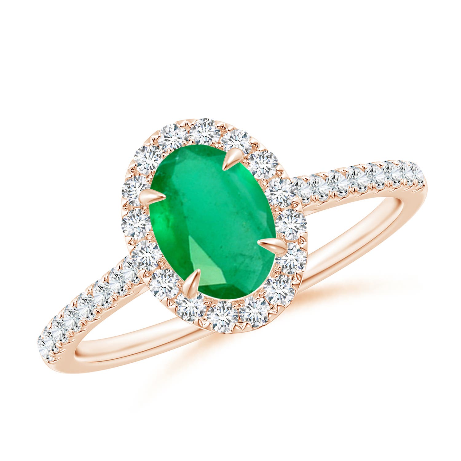 A - Emerald / 0.98 CT / 14 KT Rose Gold