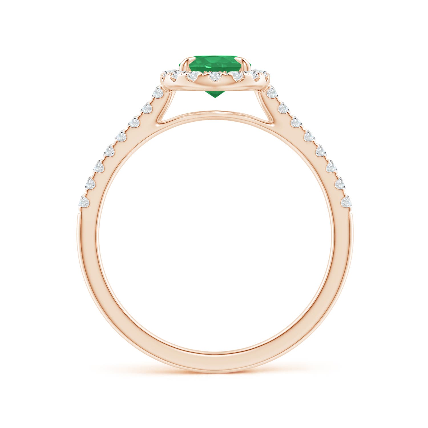 A - Emerald / 0.98 CT / 14 KT Rose Gold