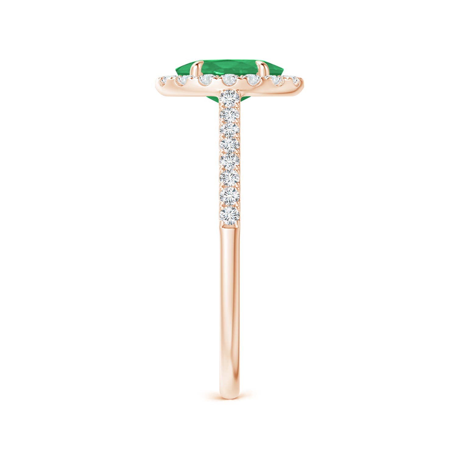 A - Emerald / 0.98 CT / 14 KT Rose Gold