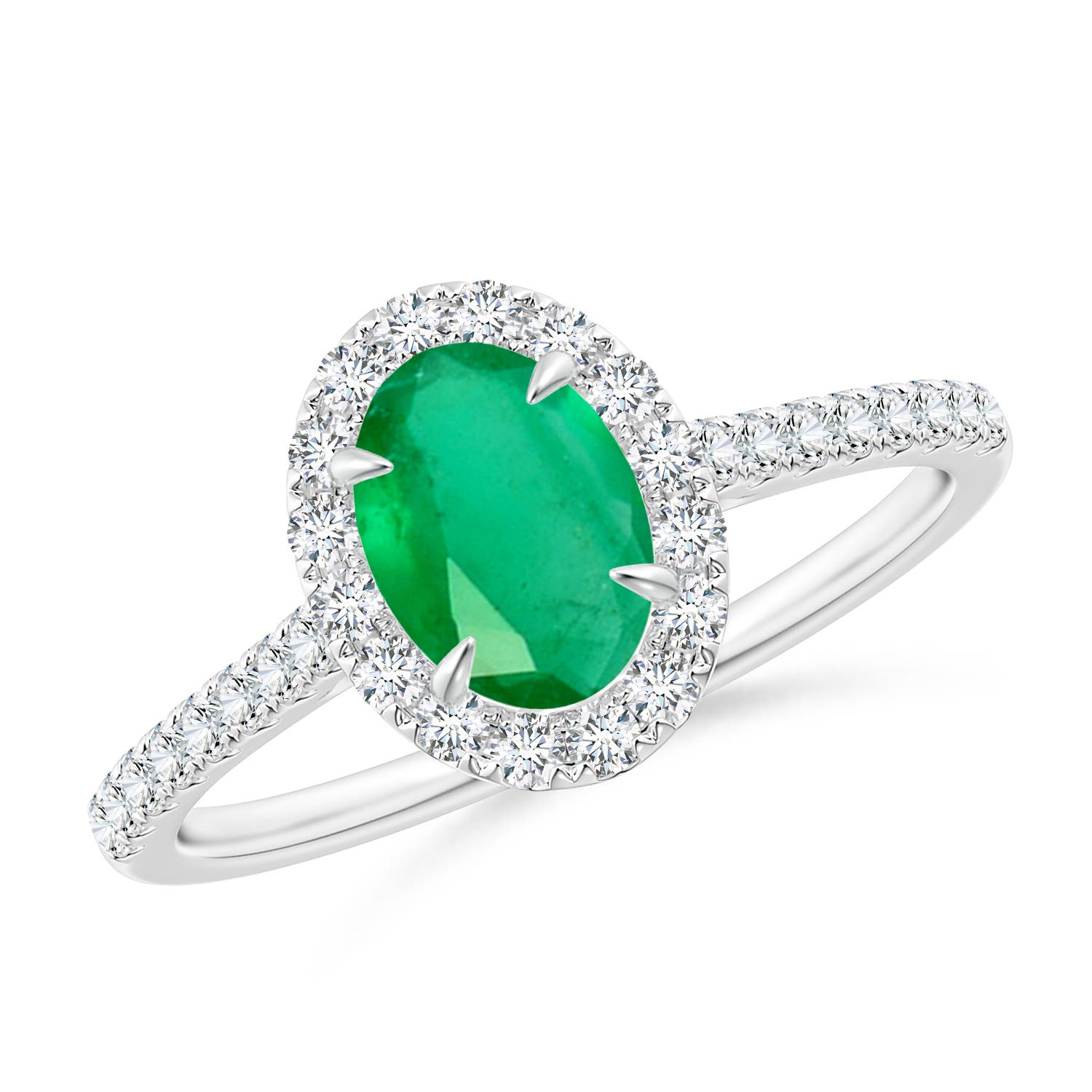 A - Emerald / 0.98 CT / 14 KT White Gold