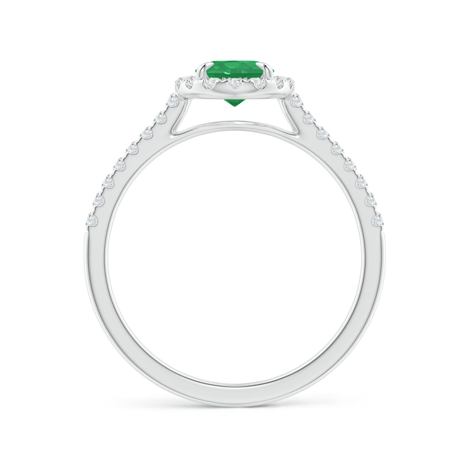 A - Emerald / 0.98 CT / 14 KT White Gold