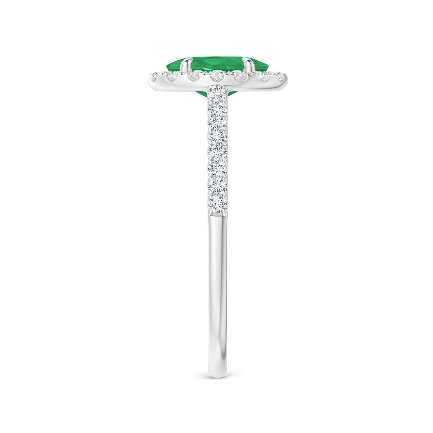 A - Emerald / 0.98 CT / 14 KT White Gold