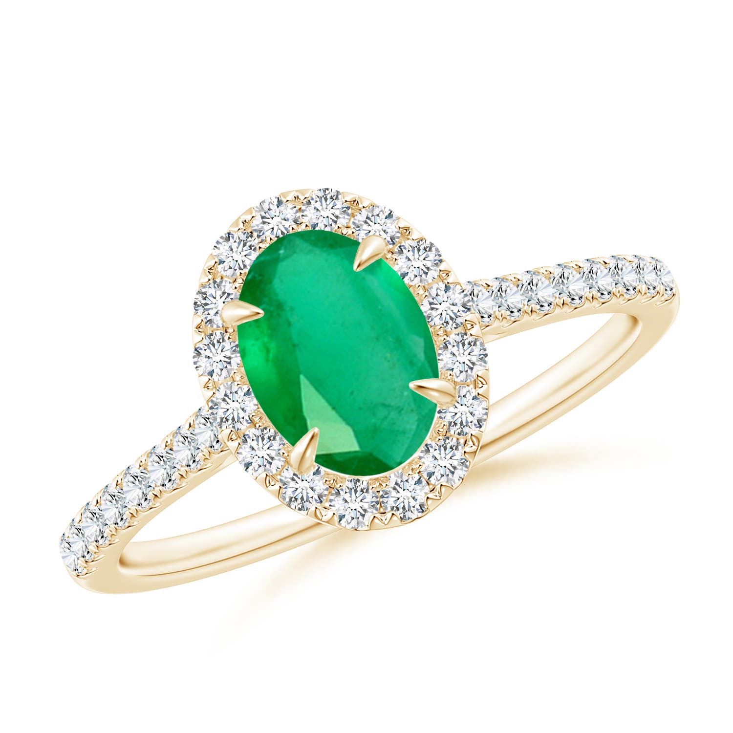 A - Emerald / 0.98 CT / 14 KT Yellow Gold