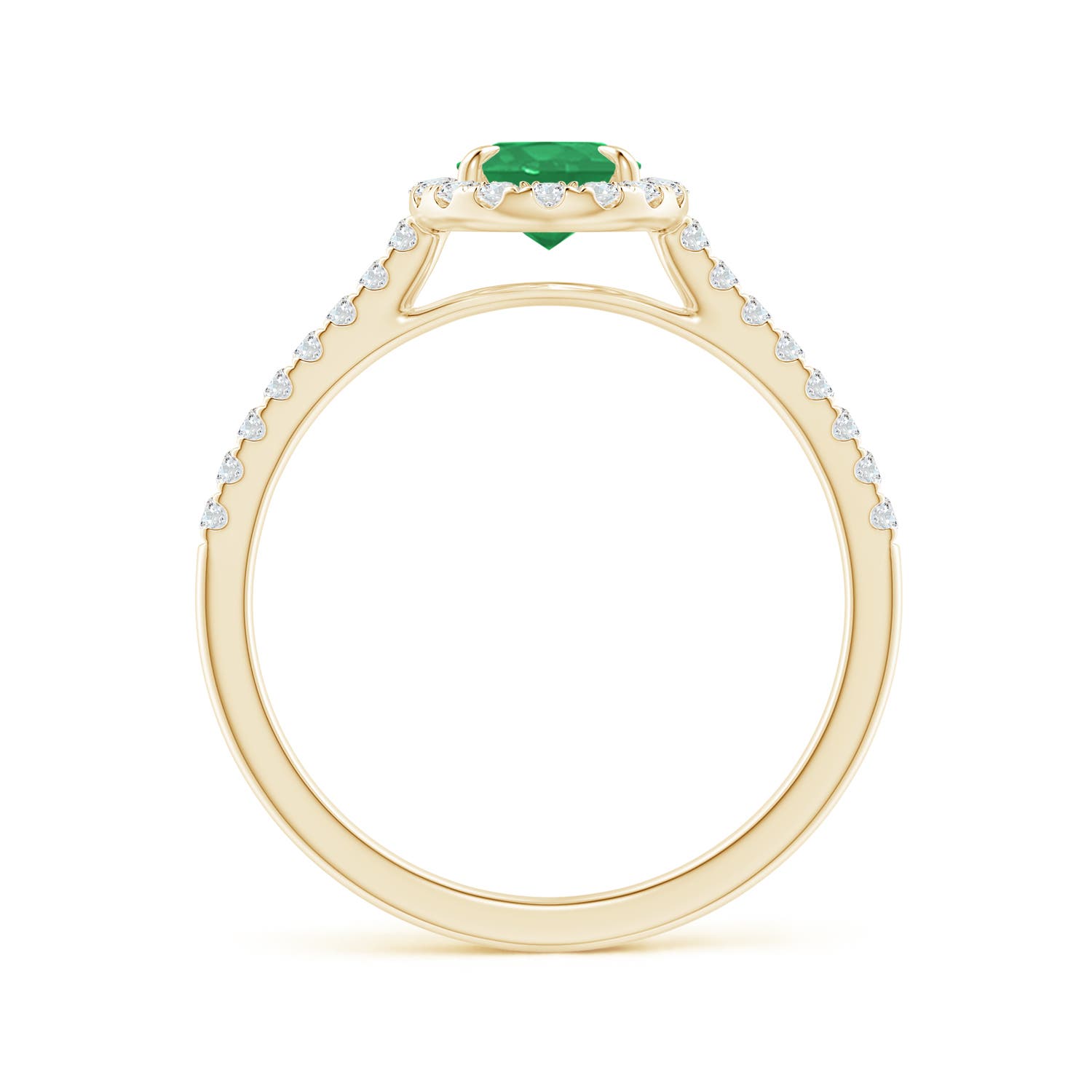 A - Emerald / 0.98 CT / 14 KT Yellow Gold