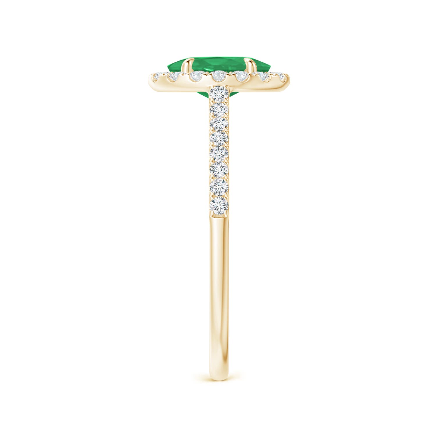 A - Emerald / 0.98 CT / 14 KT Yellow Gold