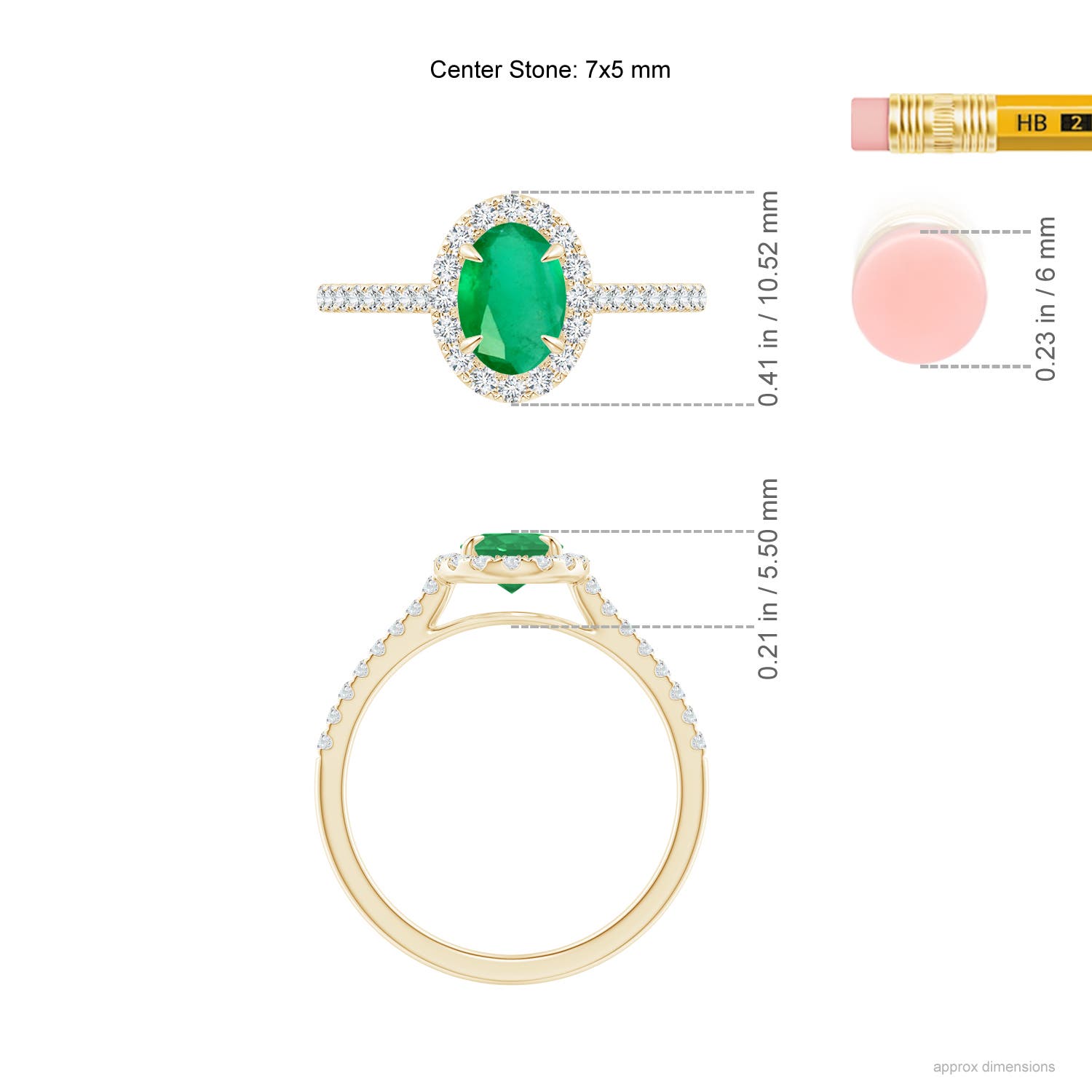 A - Emerald / 0.98 CT / 14 KT Yellow Gold