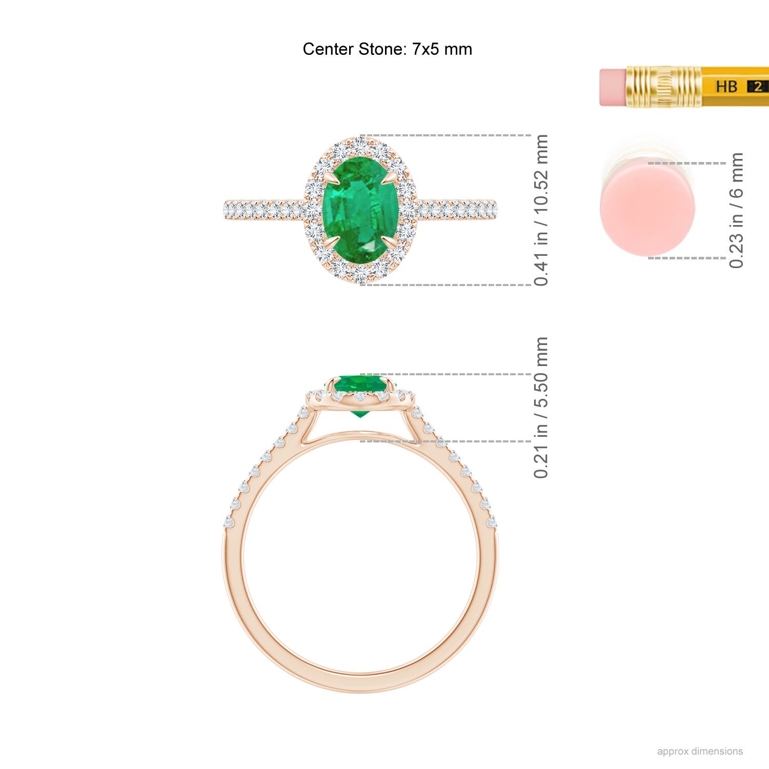 AA - Emerald / 0.98 CT / 14 KT Rose Gold