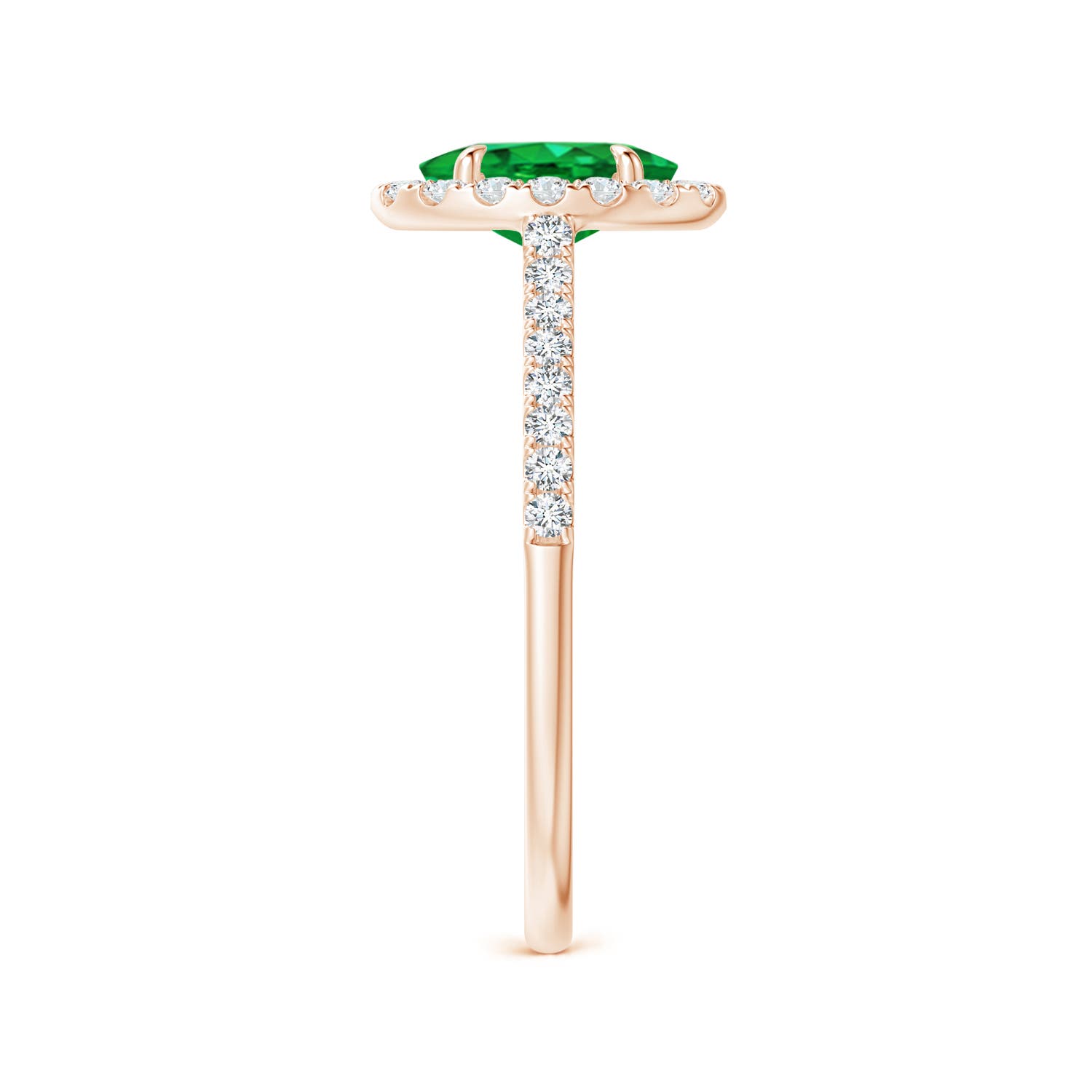 AAA - Emerald / 0.98 CT / 14 KT Rose Gold