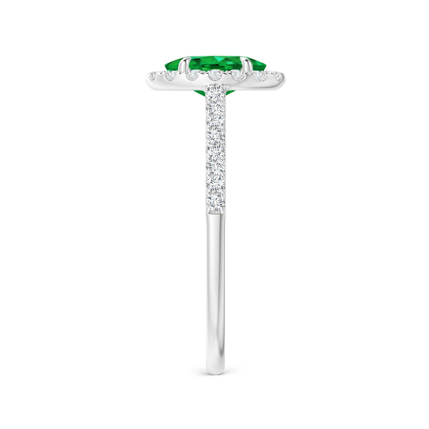 AAA - Emerald / 0.98 CT / 14 KT White Gold