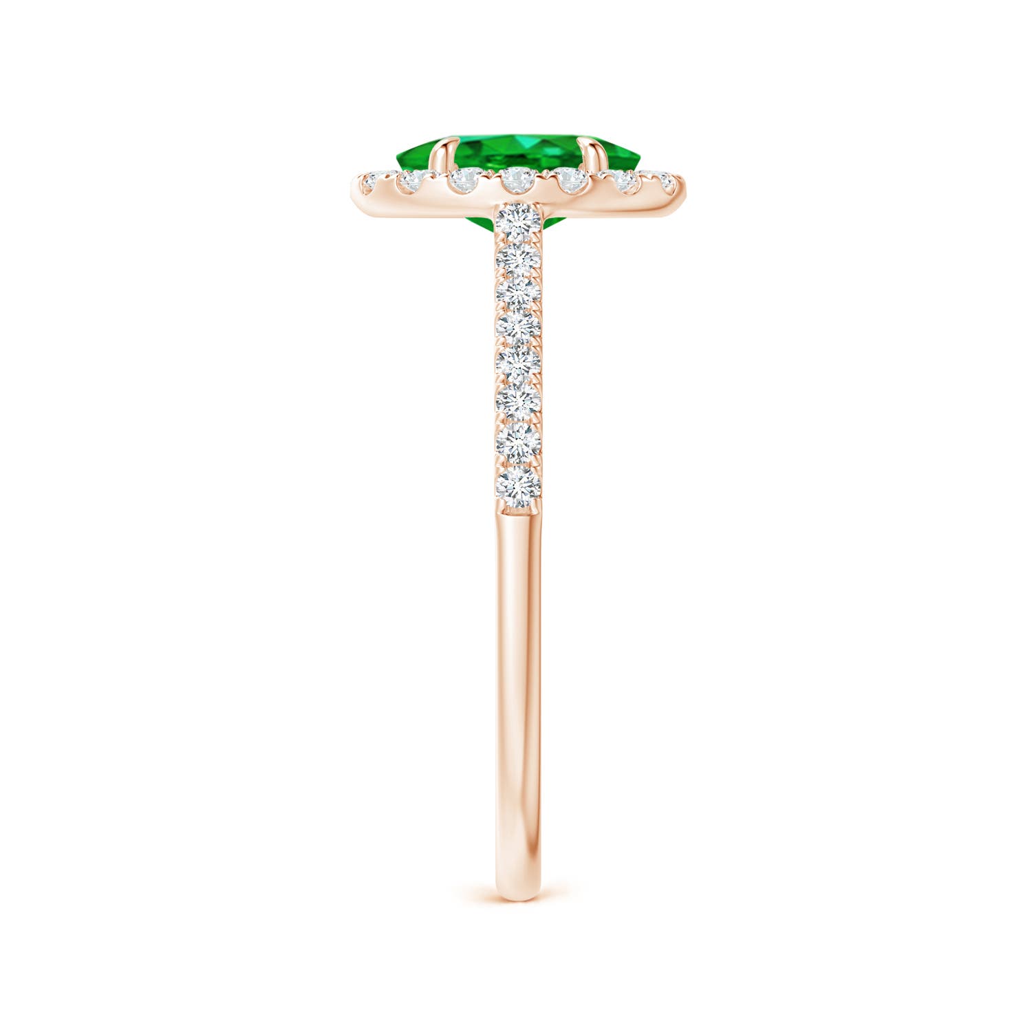 AAAA - Emerald / 0.98 CT / 14 KT Rose Gold