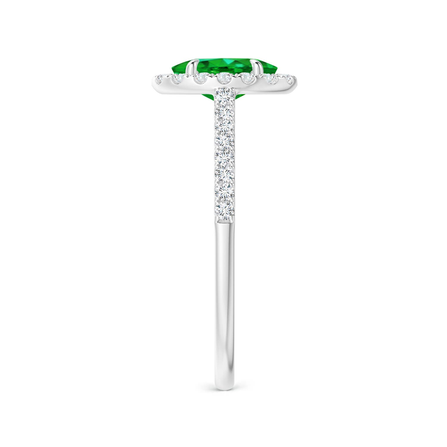 AAAA - Emerald / 0.98 CT / 14 KT White Gold