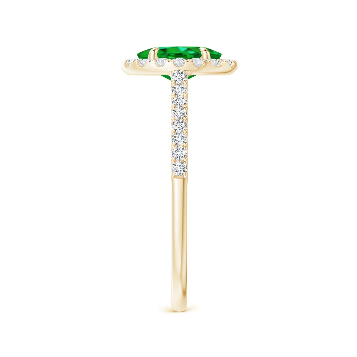 AAAA - Emerald / 0.98 CT / 14 KT Yellow Gold