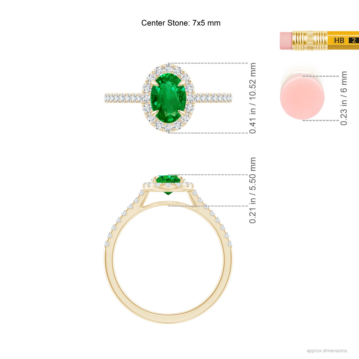 AAAA - Emerald / 0.98 CT / 14 KT Yellow Gold