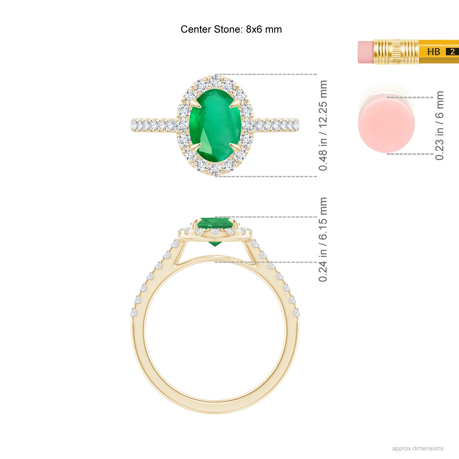 A - Emerald / 1.55 CT / 14 KT Yellow Gold