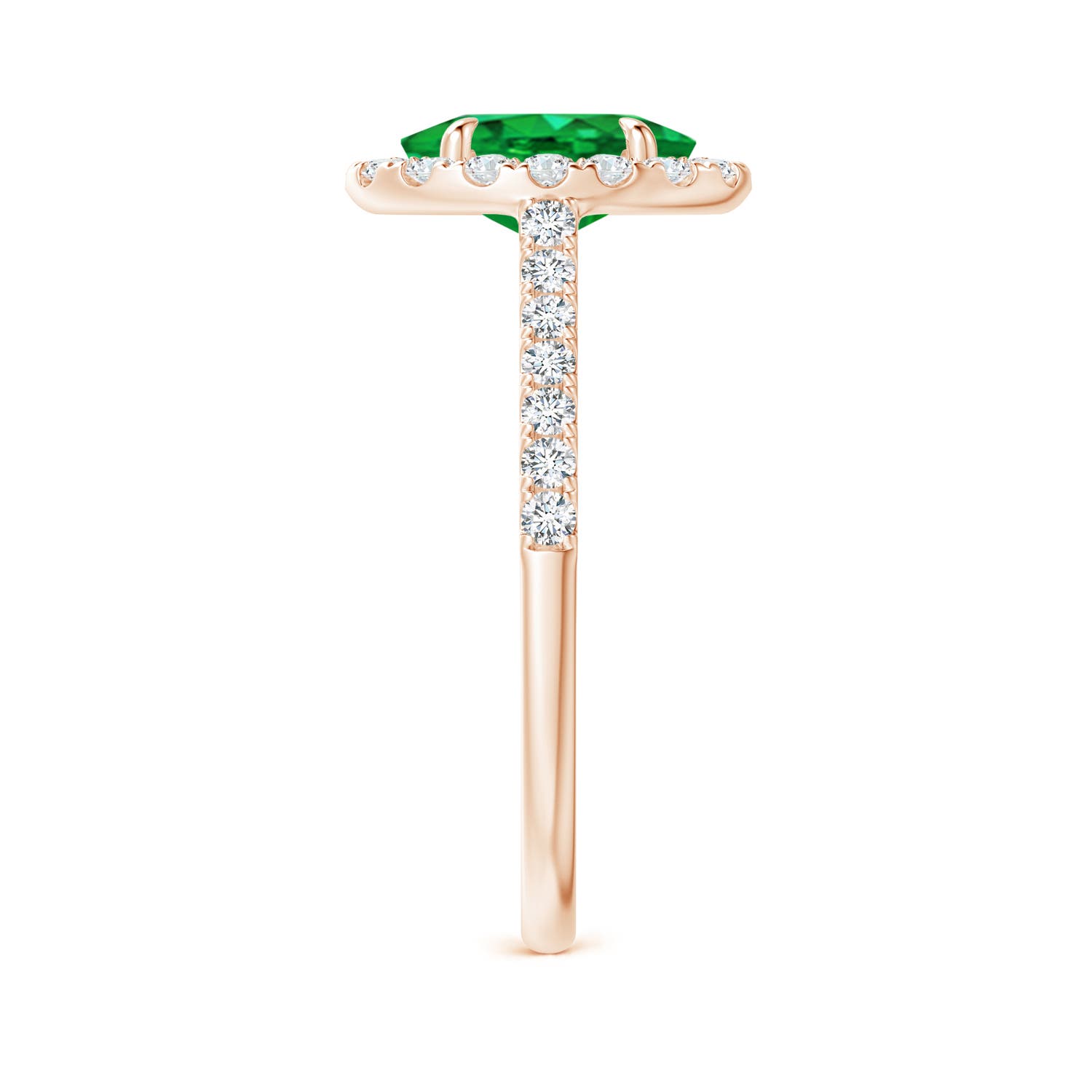 AAA - Emerald / 1.55 CT / 14 KT Rose Gold