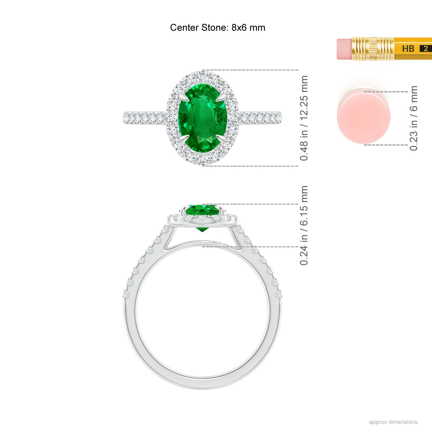 AAAA - Emerald / 1.55 CT / 14 KT White Gold