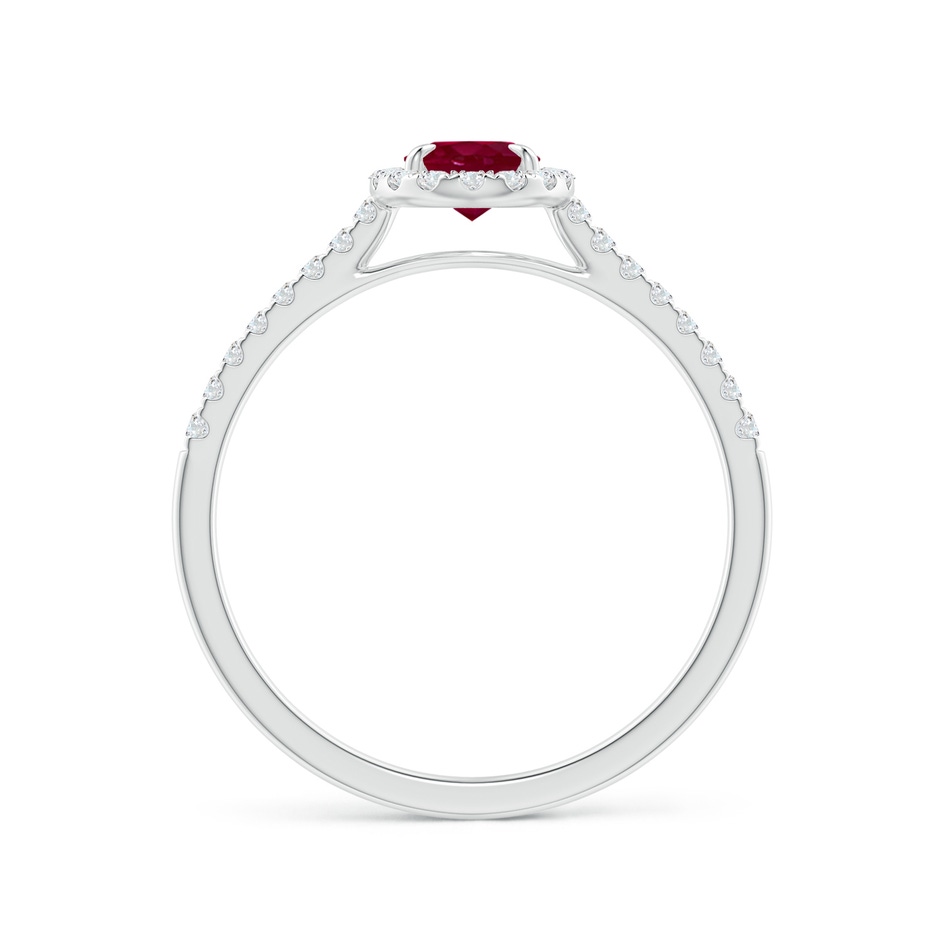 6x4mm A Oval Ruby Halo Engagement Ring in White Gold side 1