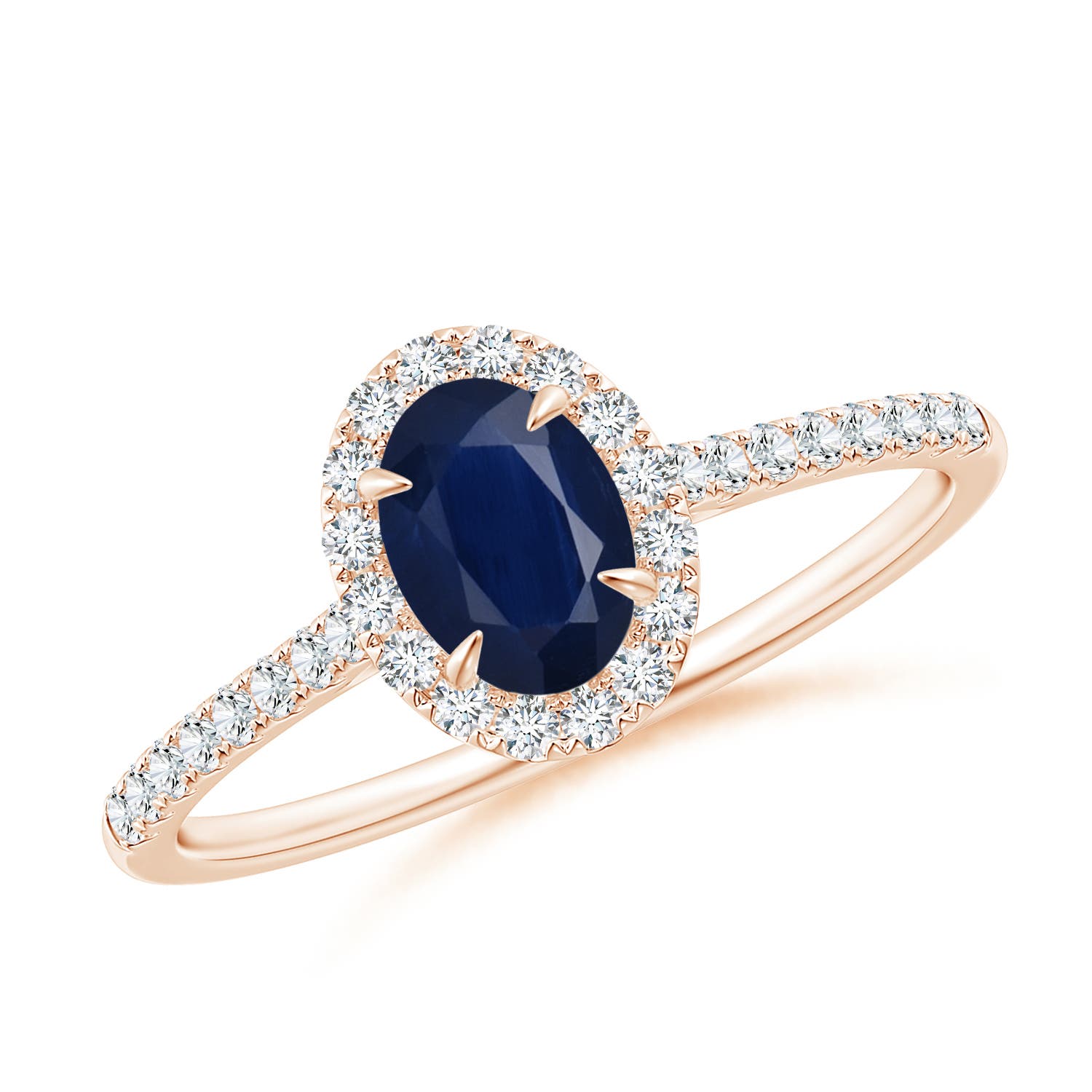 A - Blue Sapphire / 0.84 CT / 14 KT Rose Gold