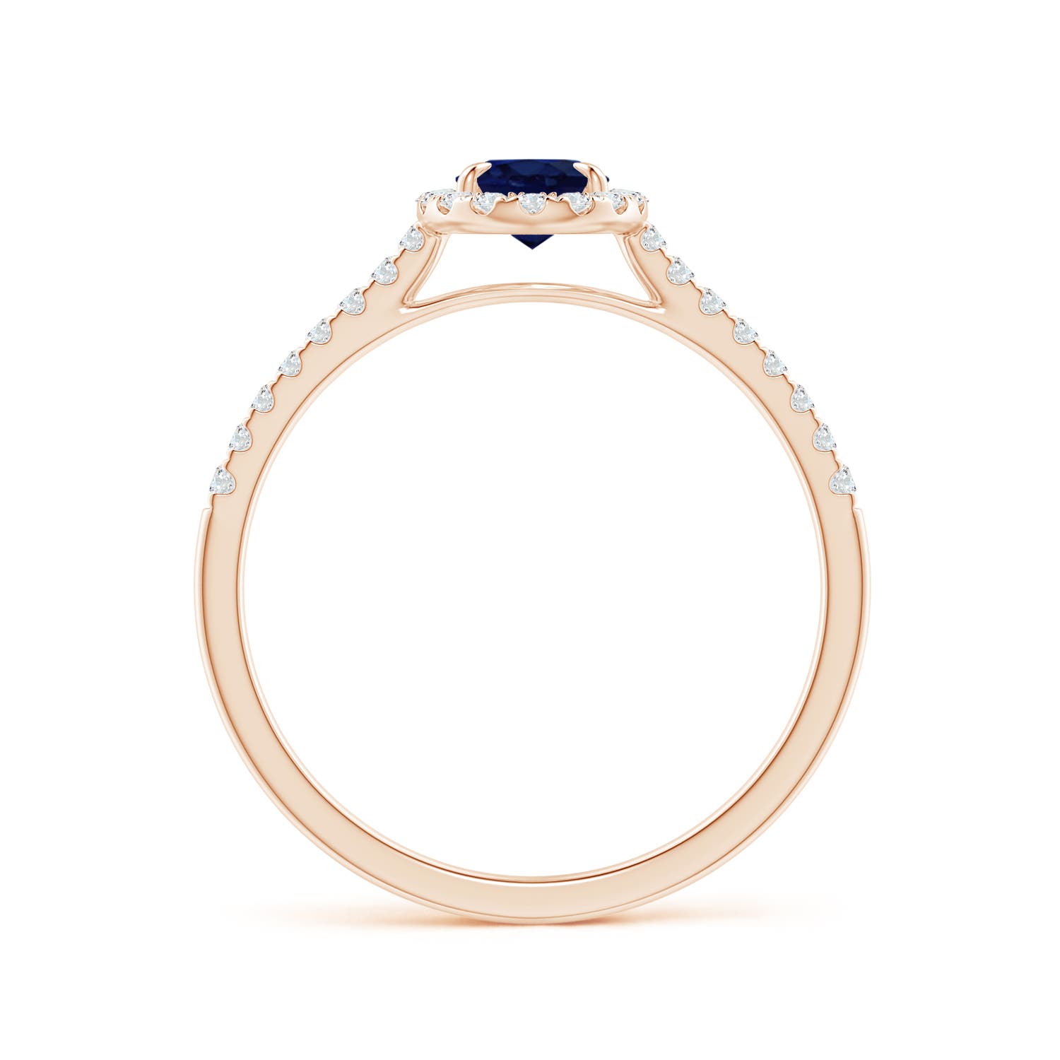 A - Blue Sapphire / 0.84 CT / 14 KT Rose Gold