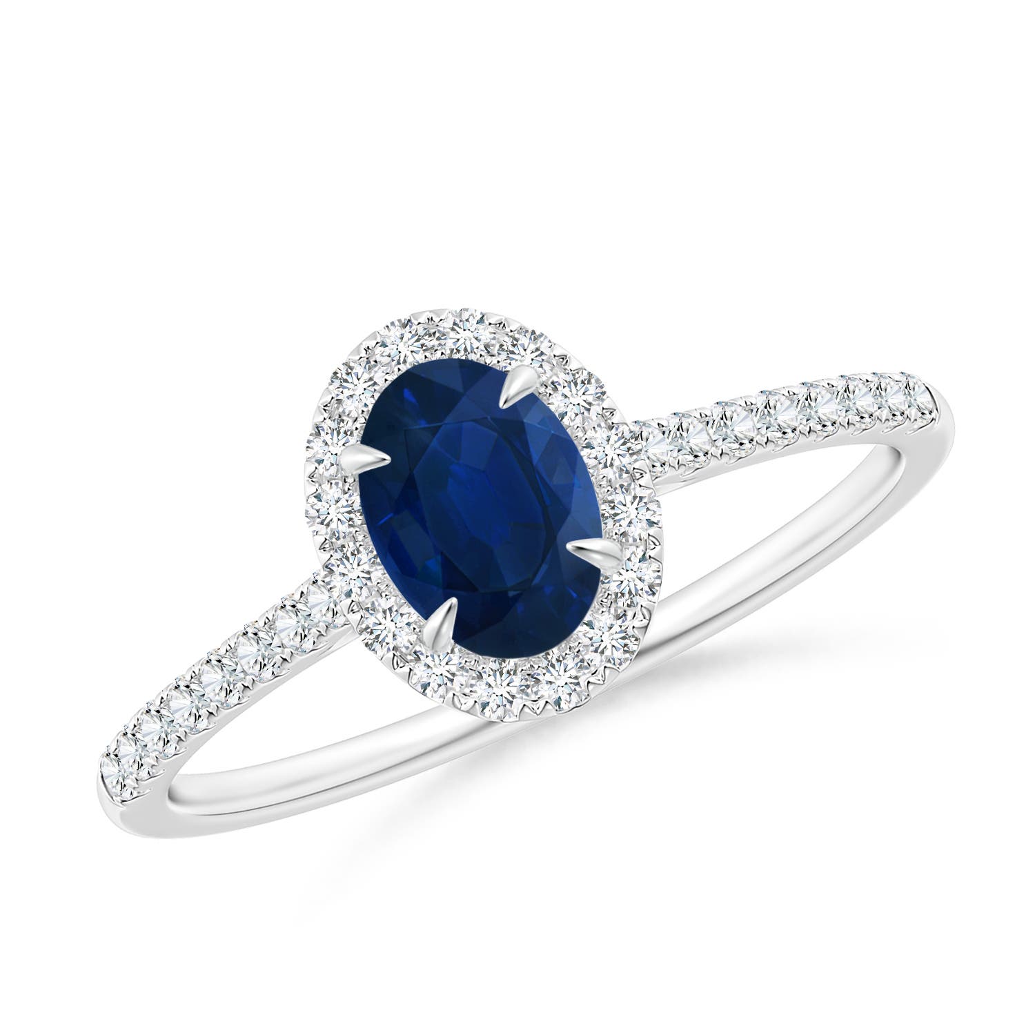 AA - Blue Sapphire / 0.84 CT / 14 KT White Gold