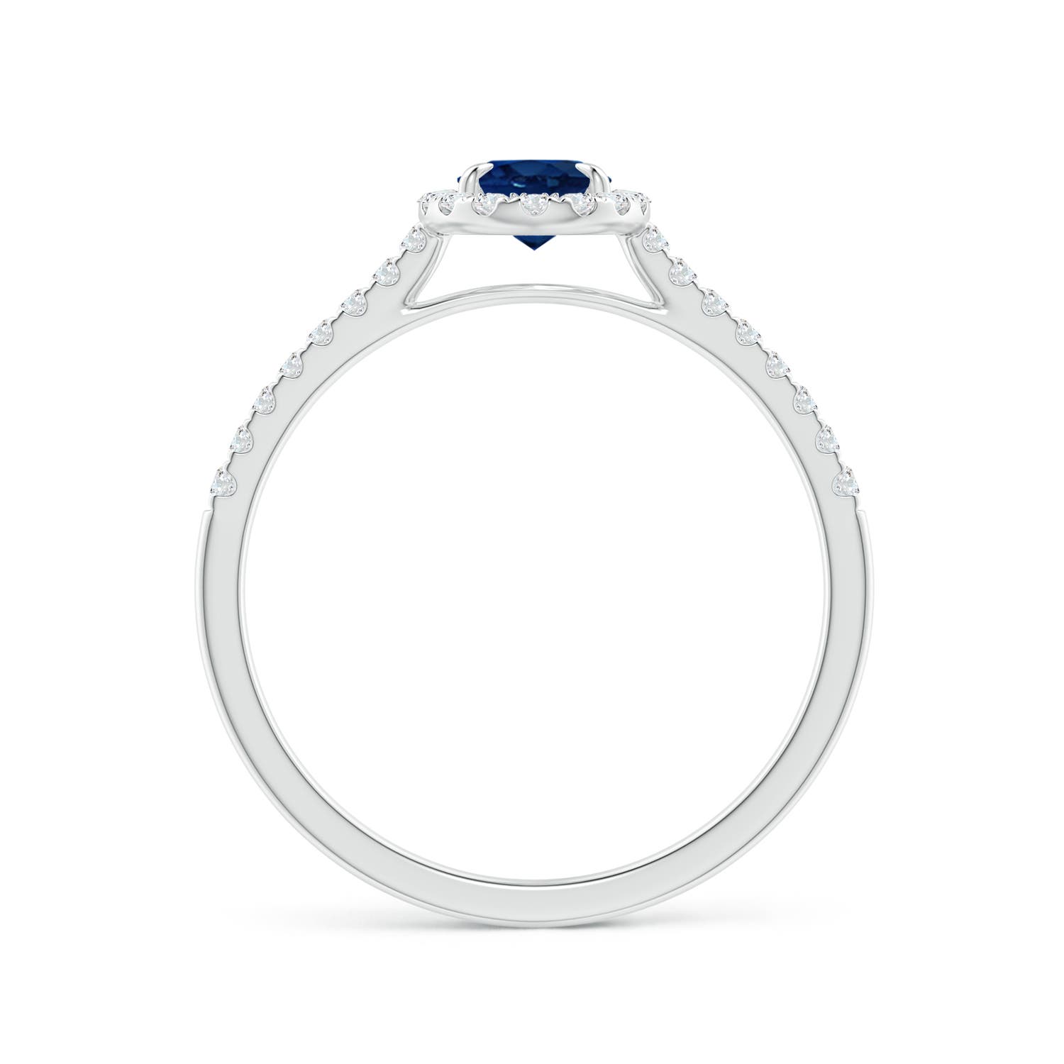 AA - Blue Sapphire / 0.84 CT / 14 KT White Gold