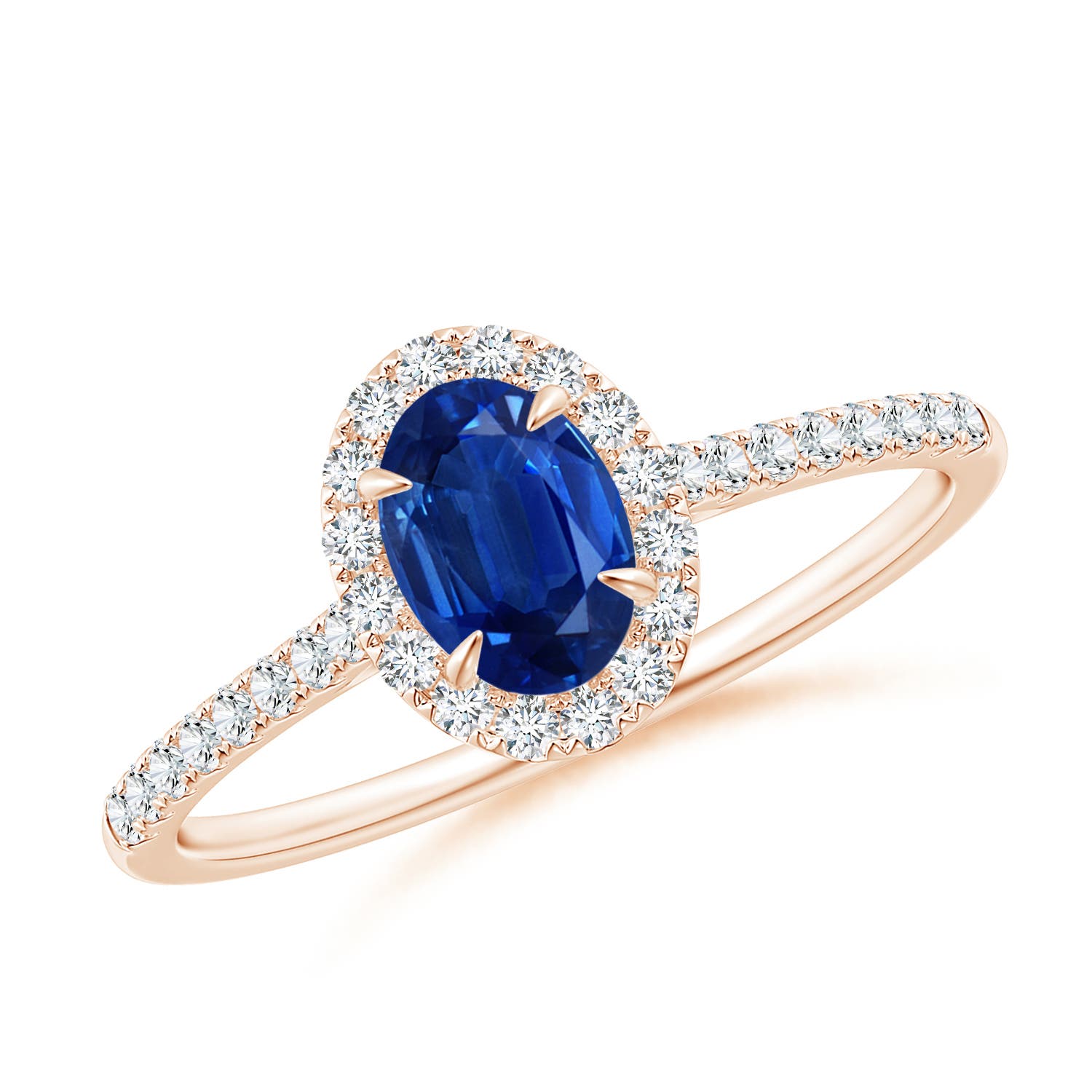 AAA - Blue Sapphire / 0.84 CT / 14 KT Rose Gold