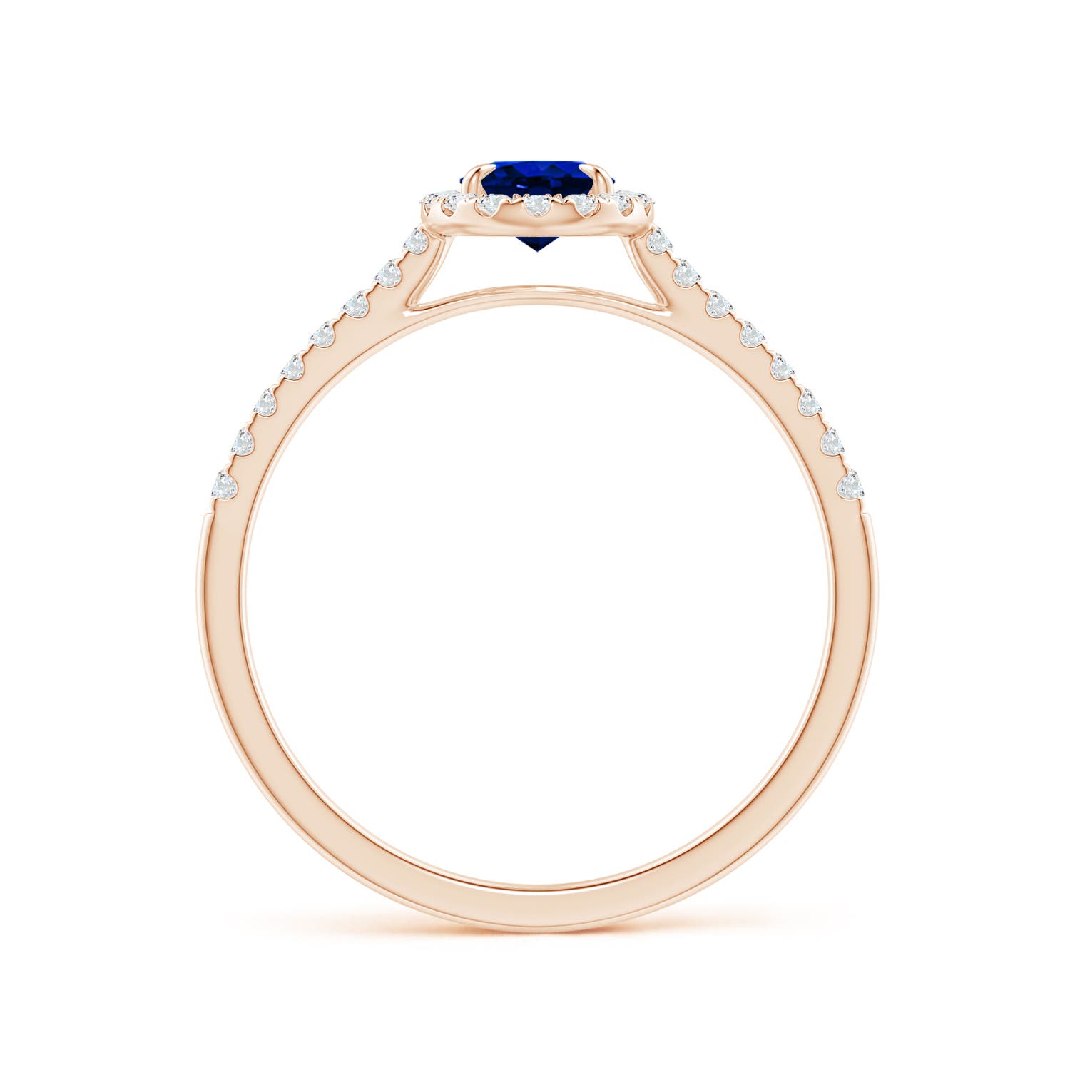 AAAA - Blue Sapphire / 0.84 CT / 14 KT Rose Gold