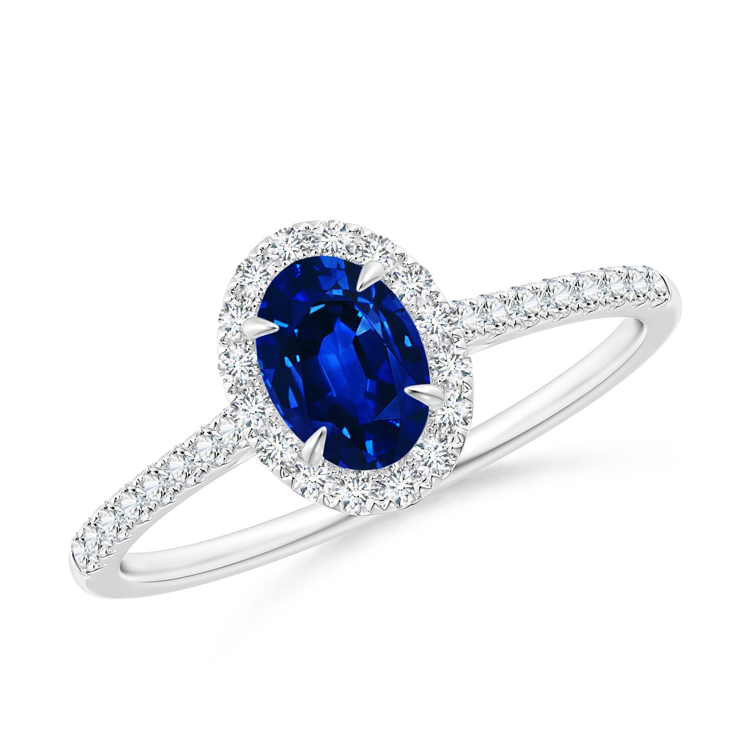 AAAA - Blue Sapphire / 0.84 CT / 14 KT White Gold