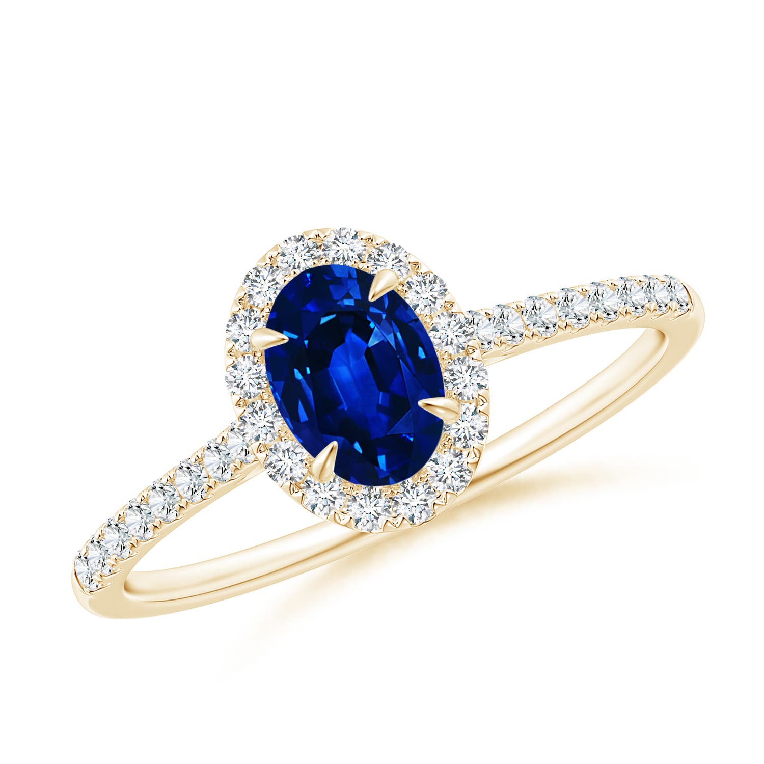 AAAA - Blue Sapphire / 0.84 CT / 14 KT Yellow Gold