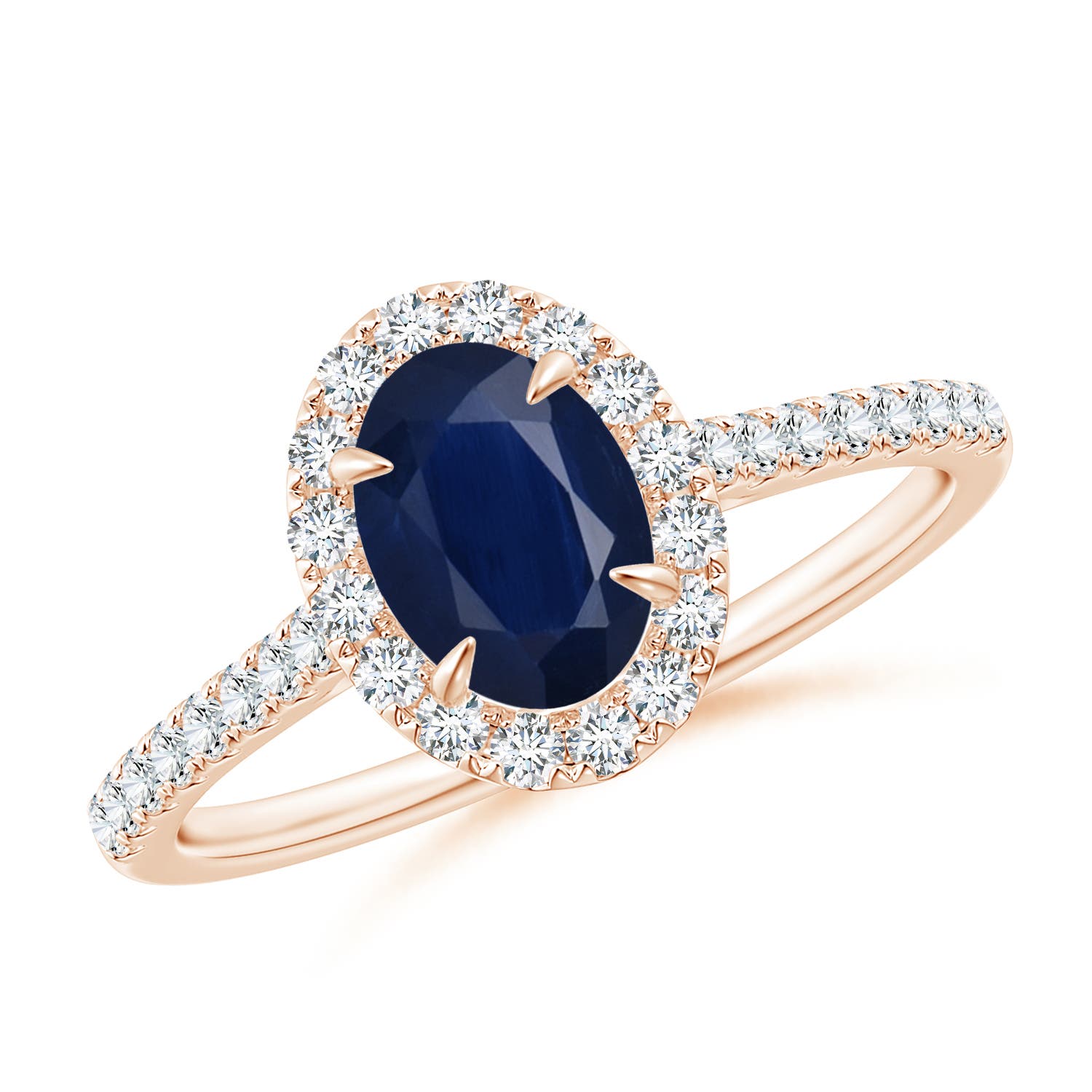 A - Blue Sapphire / 1.17 CT / 14 KT Rose Gold